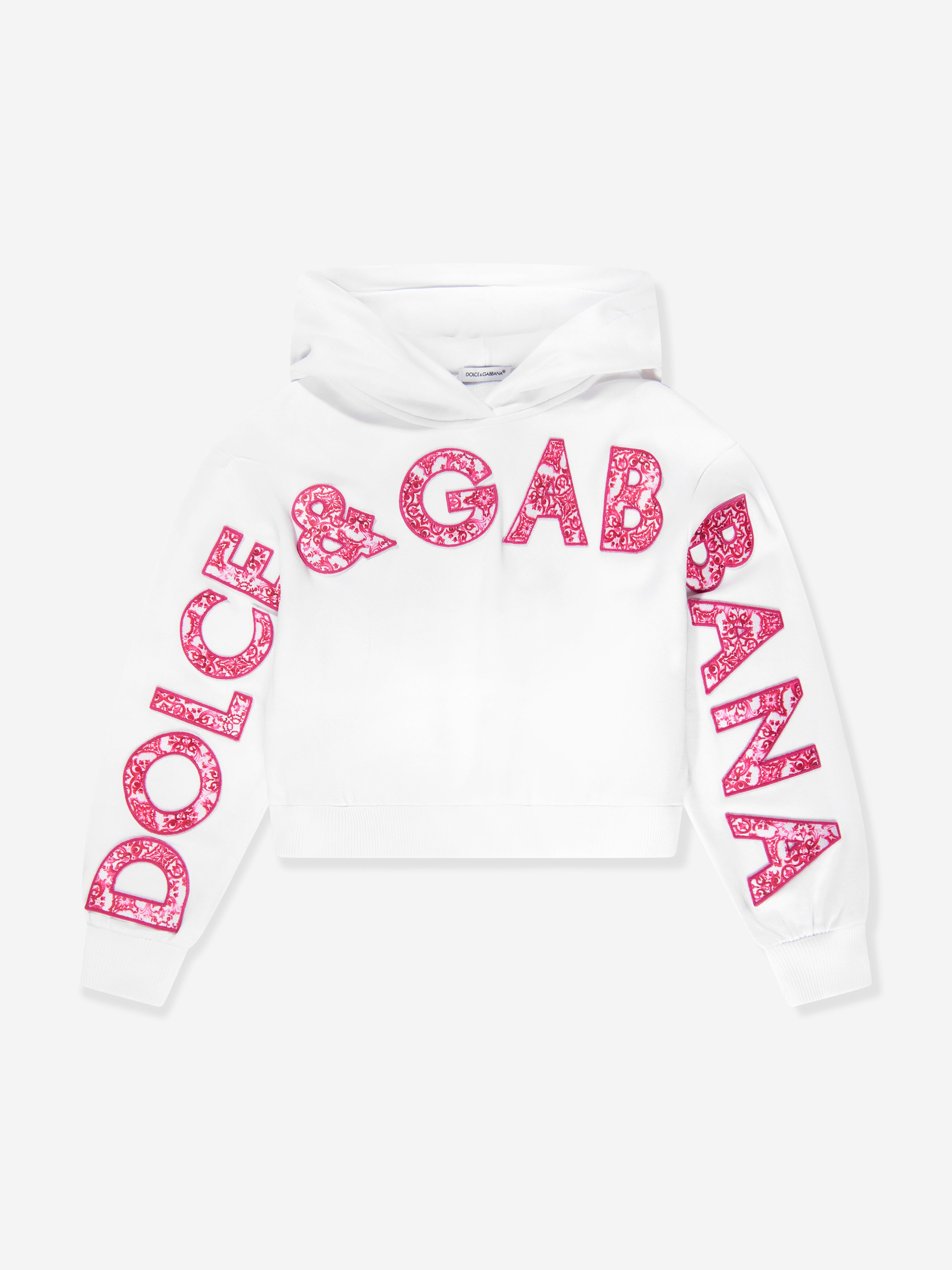 Dolce & Gabbana Kids' Girls Logo Hoodie In White