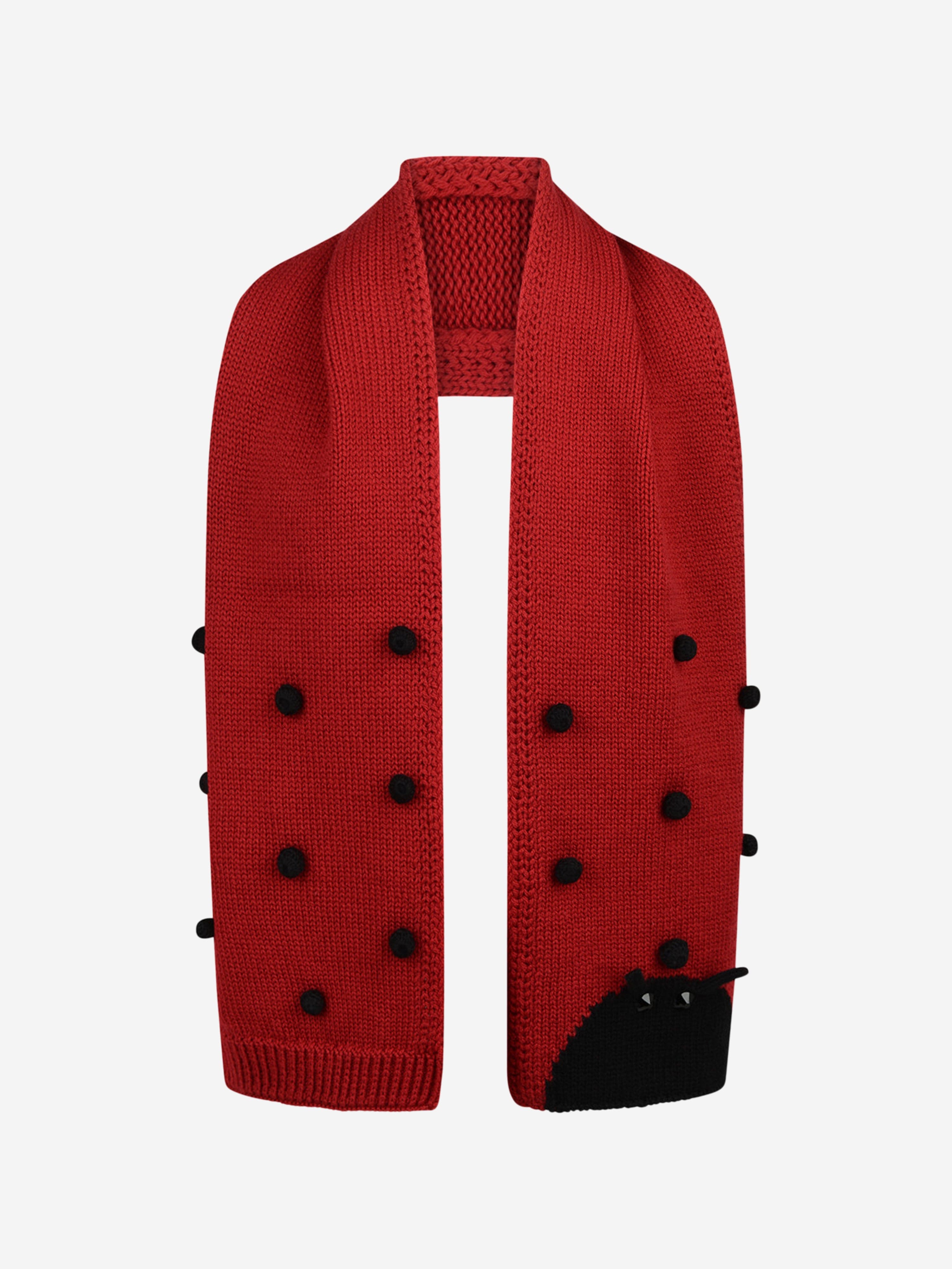 Dolce & Gabbana Kids' Girls Wool Ladybug Scarf L (6 - 8 Yrs) Red