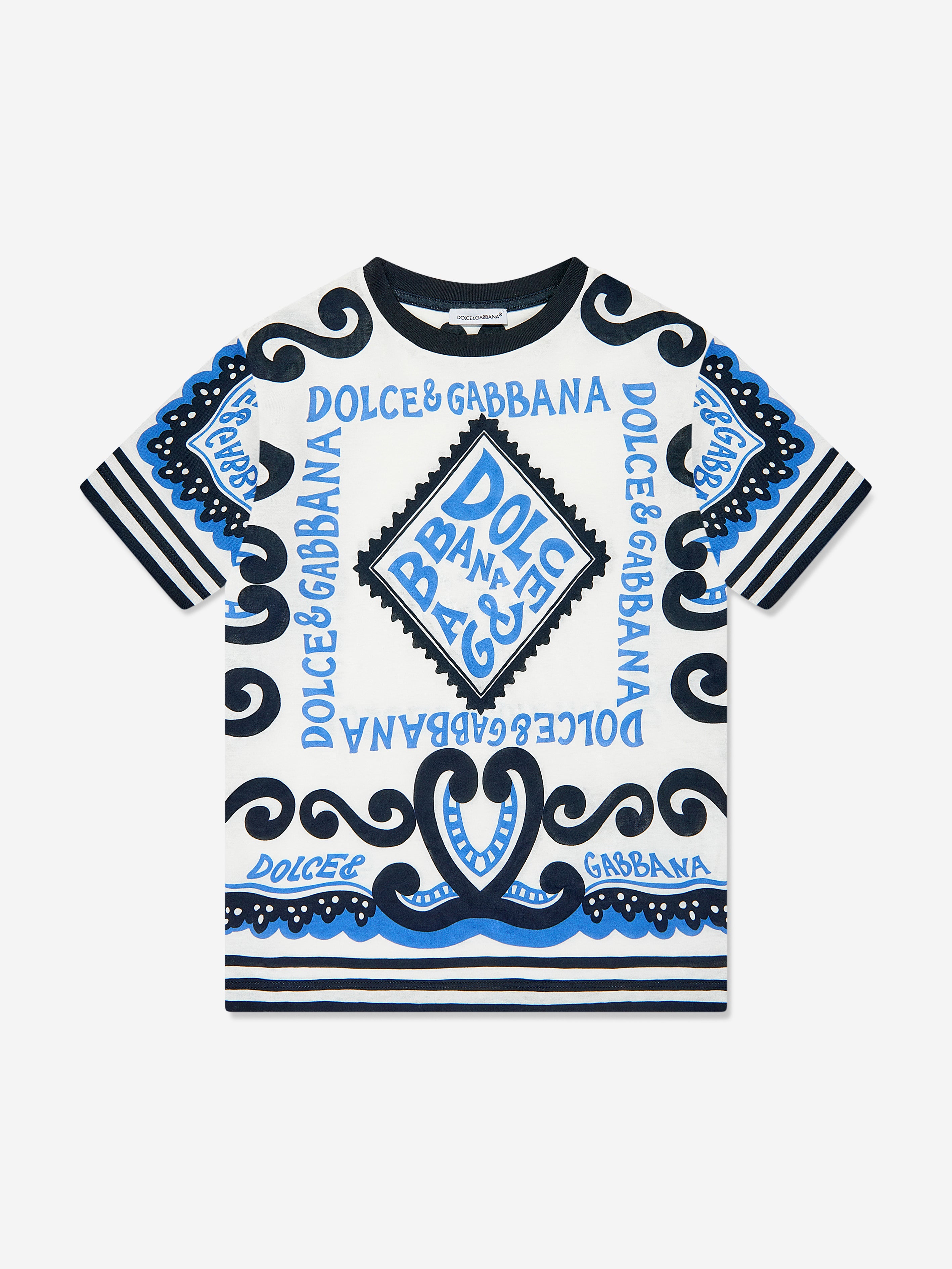 Dolce & Gabbana Kids' Boys Dg Marina T-shirt In Multicoloured