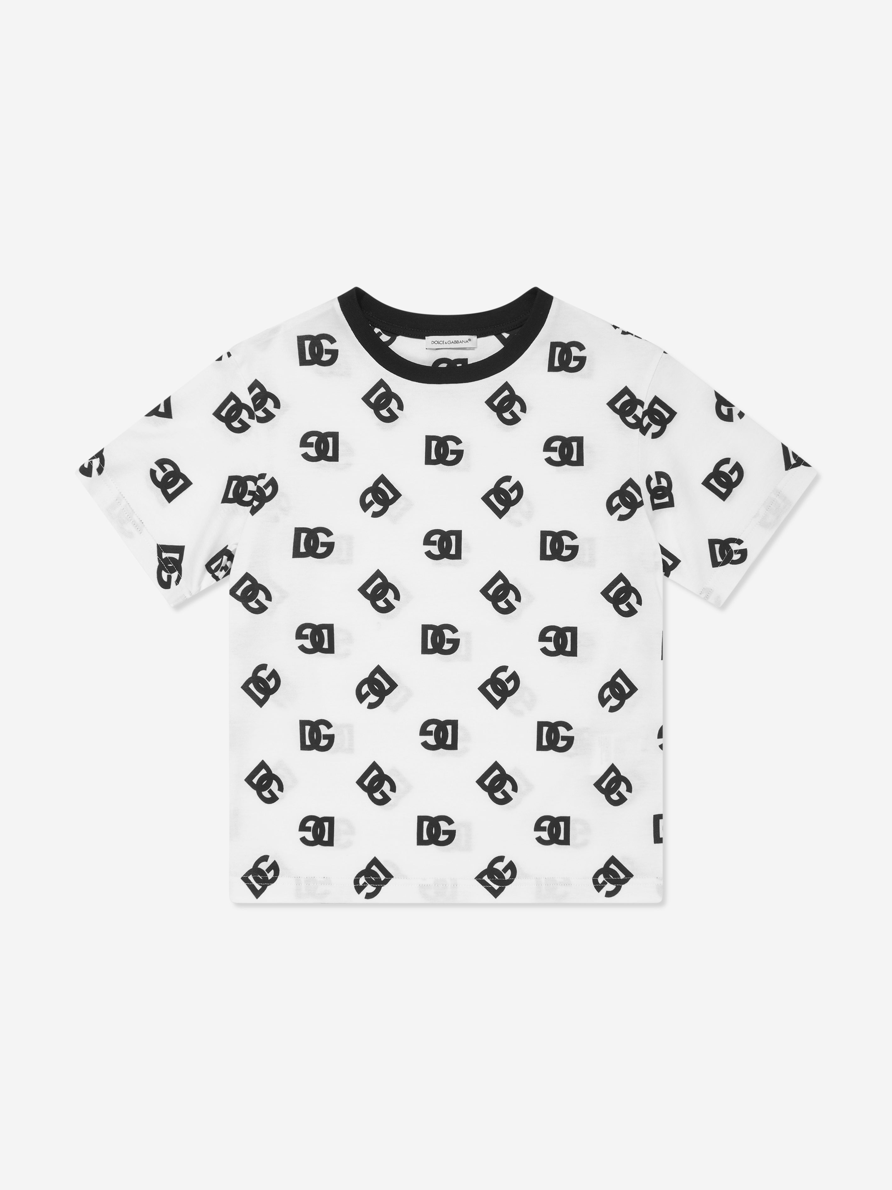 Dolce & Gabbana Kids' Boys Monogram Logo T-shirt In White