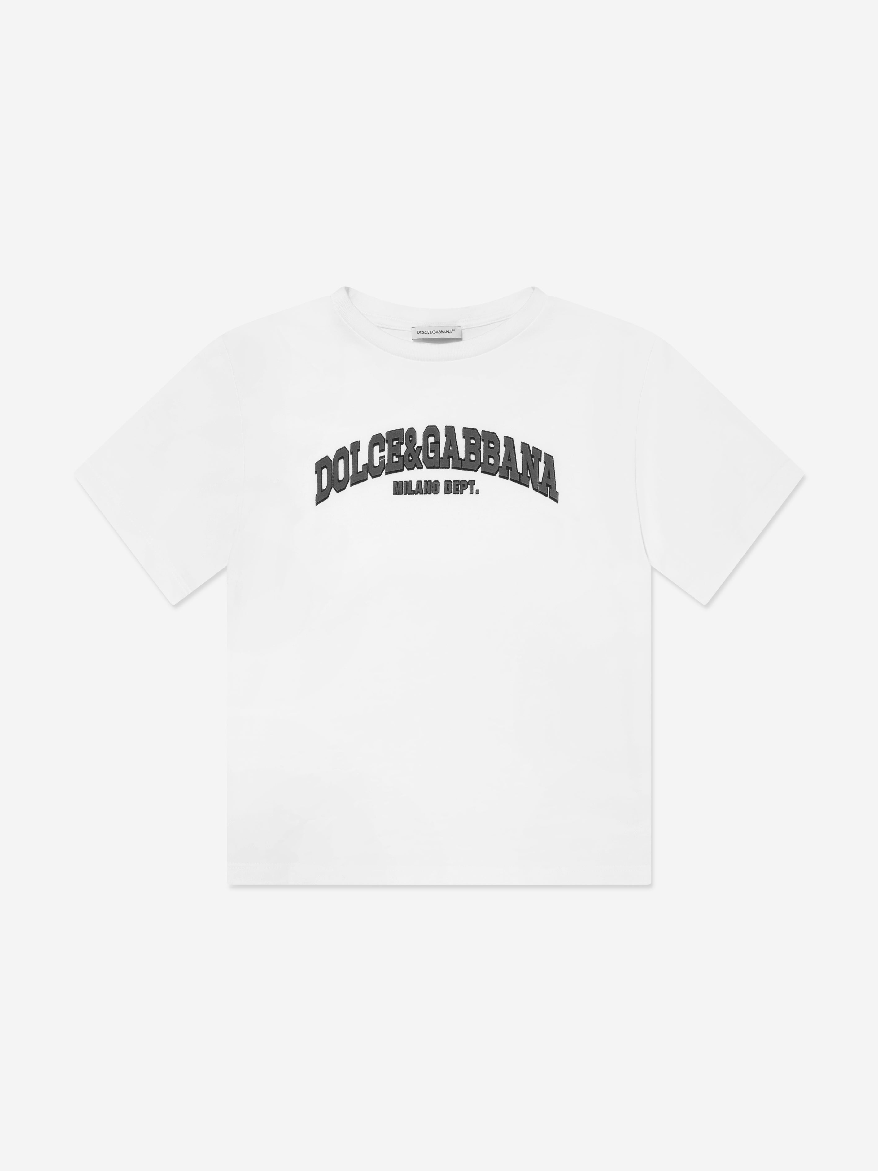 Dolce & Gabbana Babies' Boys White Varsity Cotton T-shirt