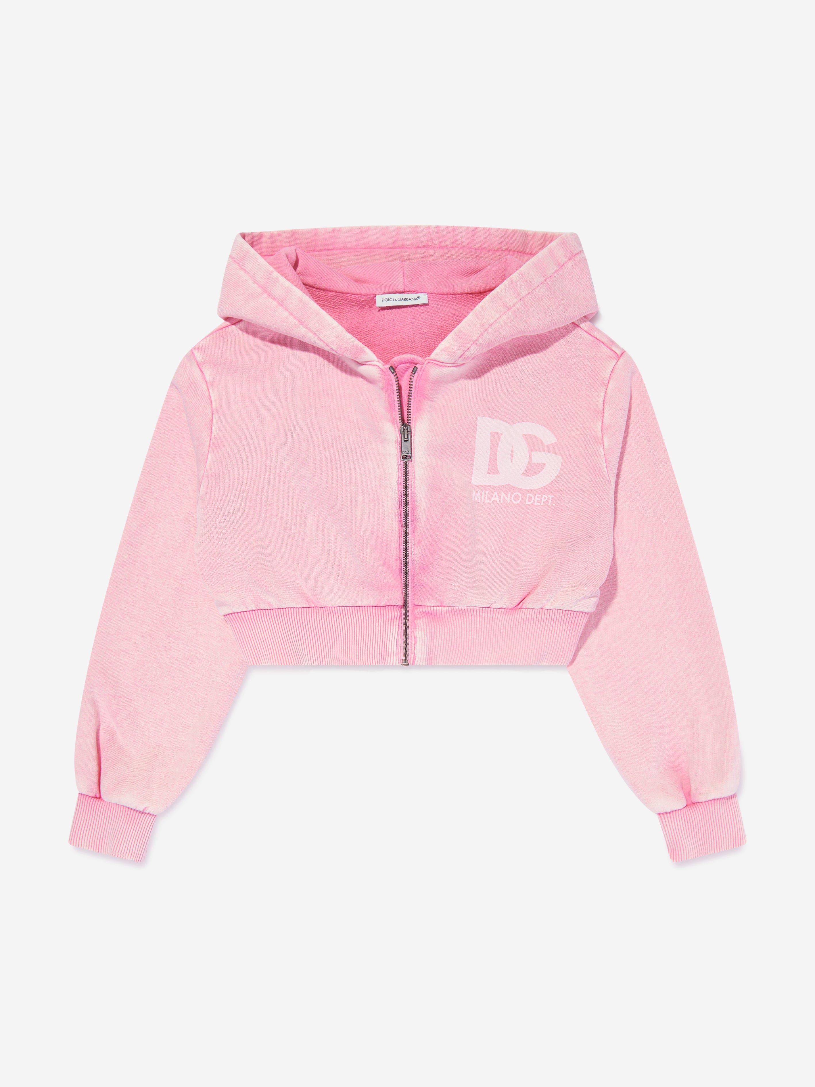 Dolce & Gabbana Babies' Girls Logo Zip Up Top In Pink