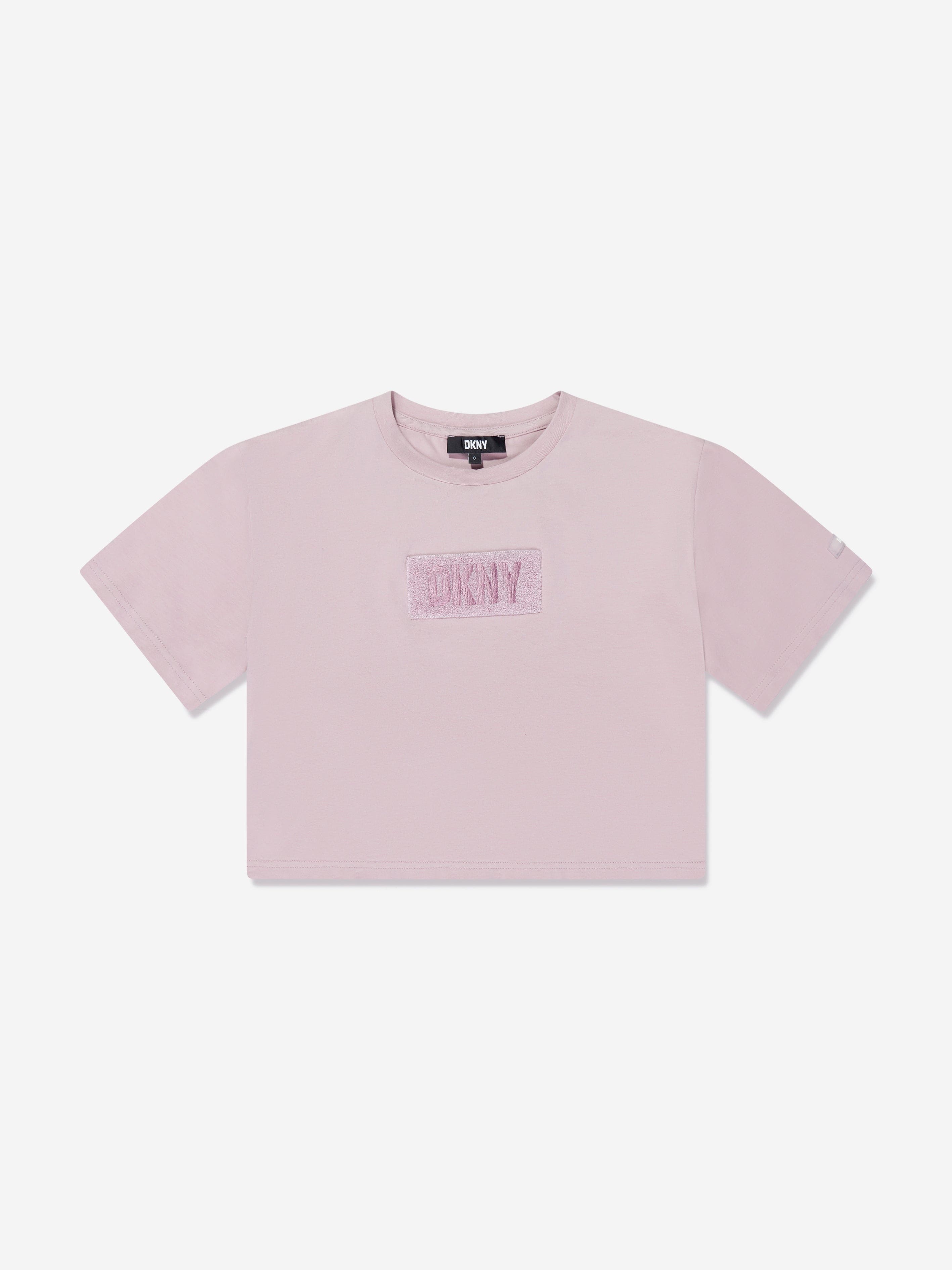 Dkny Kids' Girls Logo T-shirt In Purple