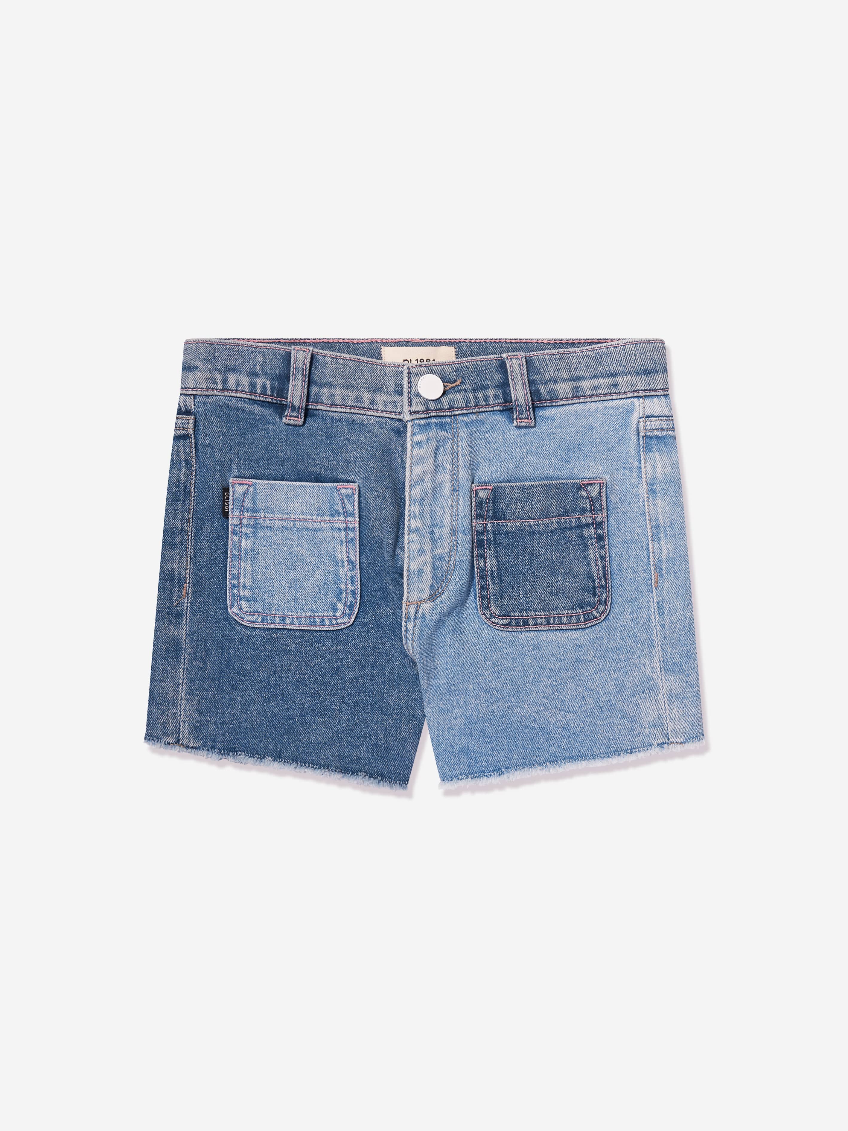 Dl1961 Kids' Colour-block Denim Shorts In Blue