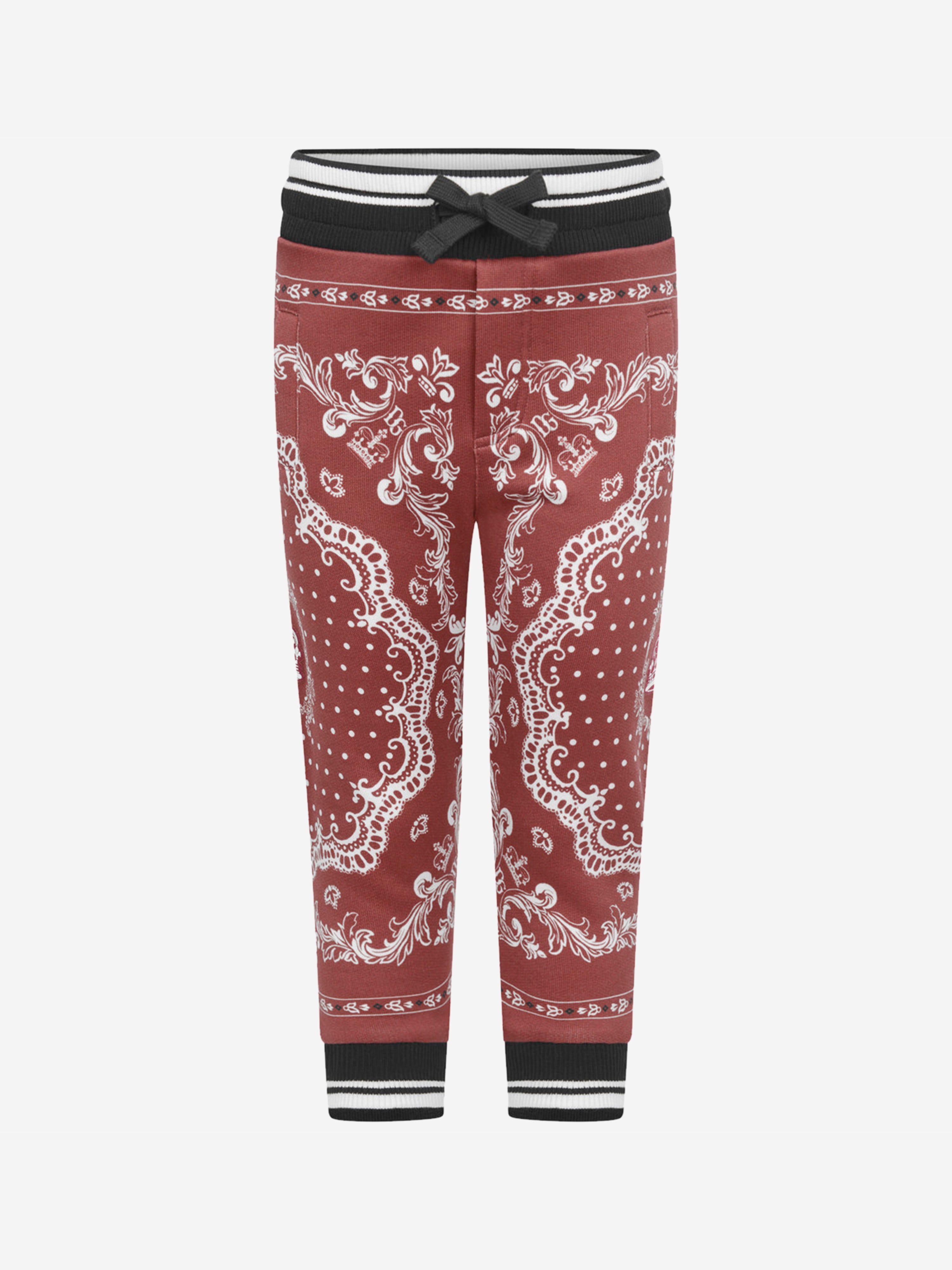 Dolce & Gabbana Baby Boys Sweatpants - Cotton Bandana Print Joggers 9 - 12 Mths Red
