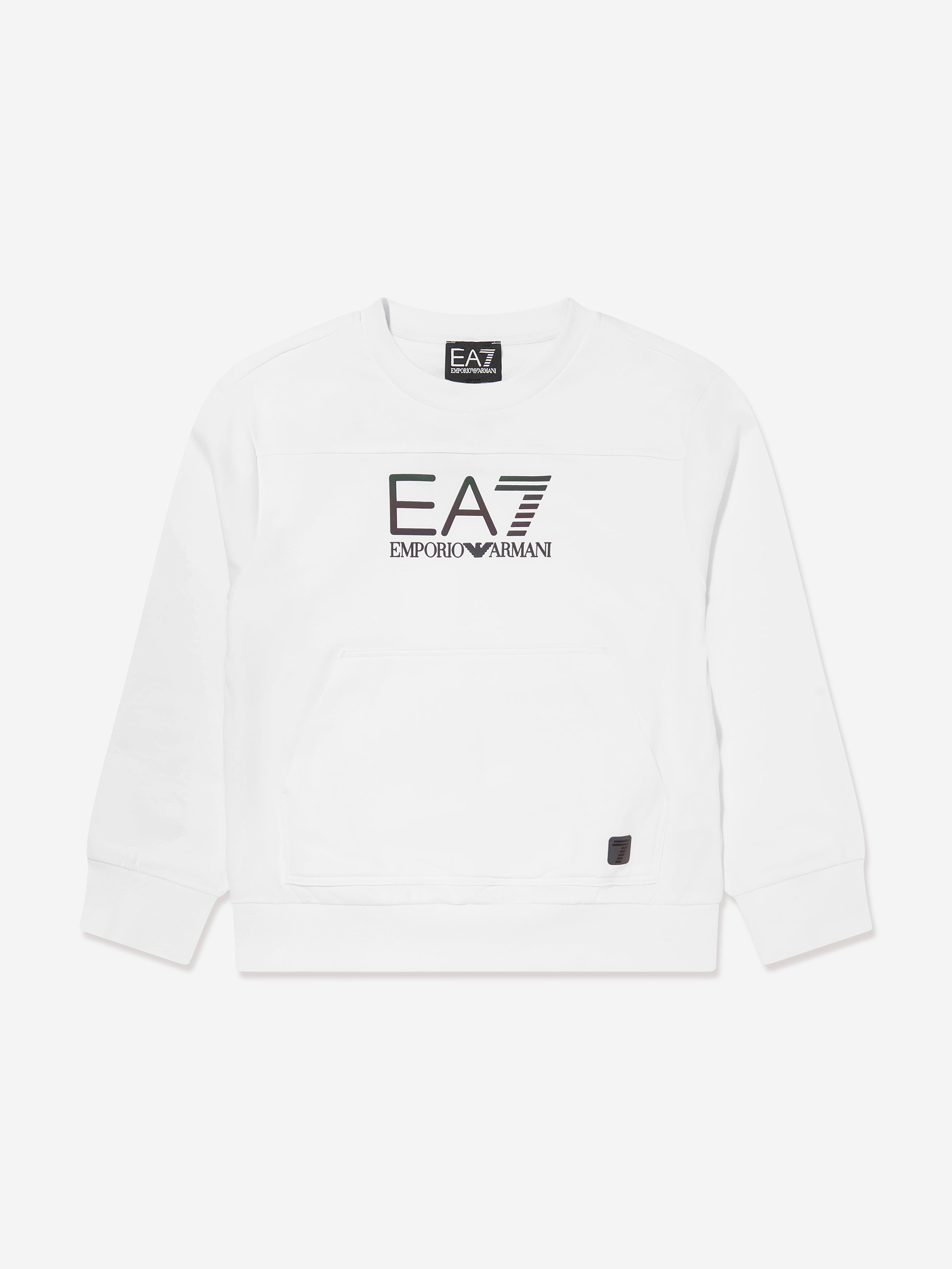 Ea7 Kids' Boys Iridescent Logo Sweatshirt In White