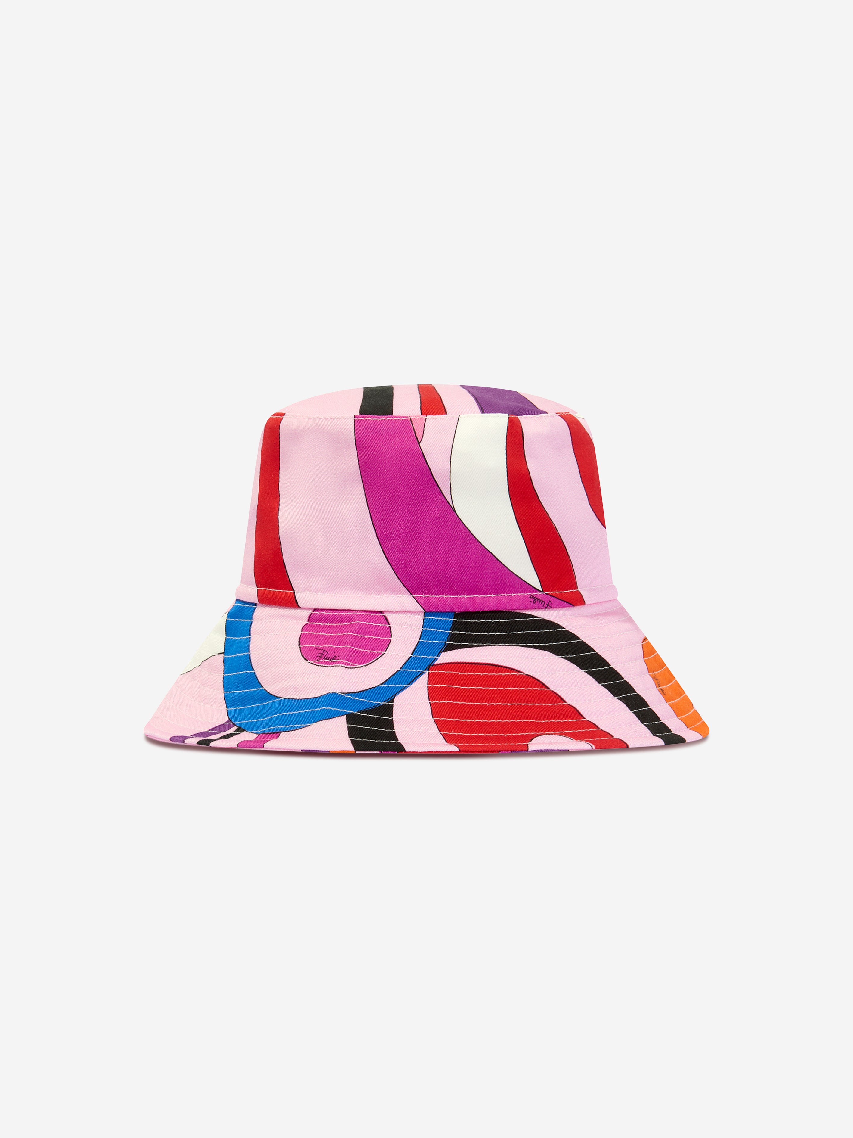 Emilio Pucci Kids' Girls Marmo Print Bucket Hat In Pink
