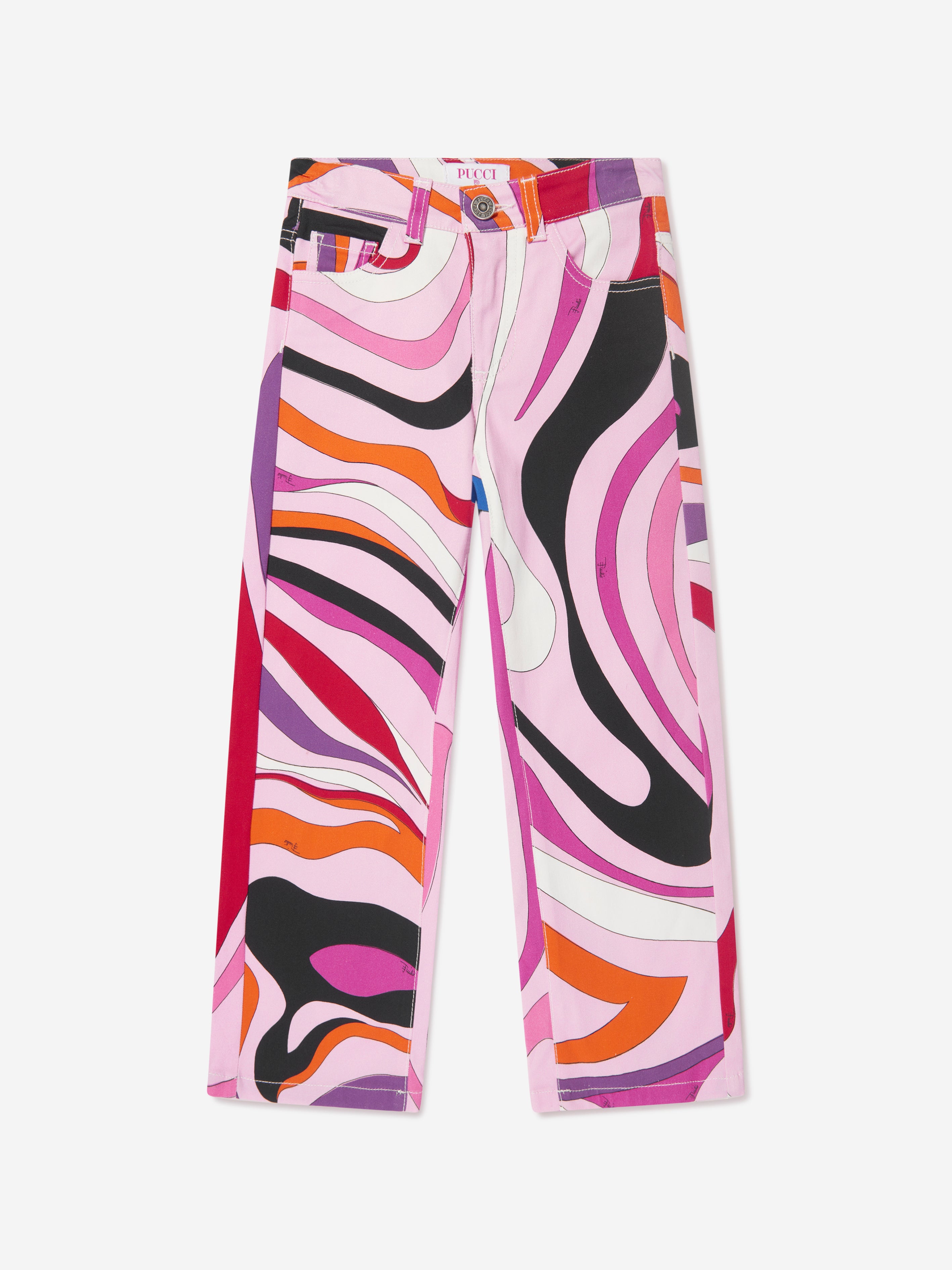 Emilio Pucci Kids' Girls Marmo Jeans In Multicoloured