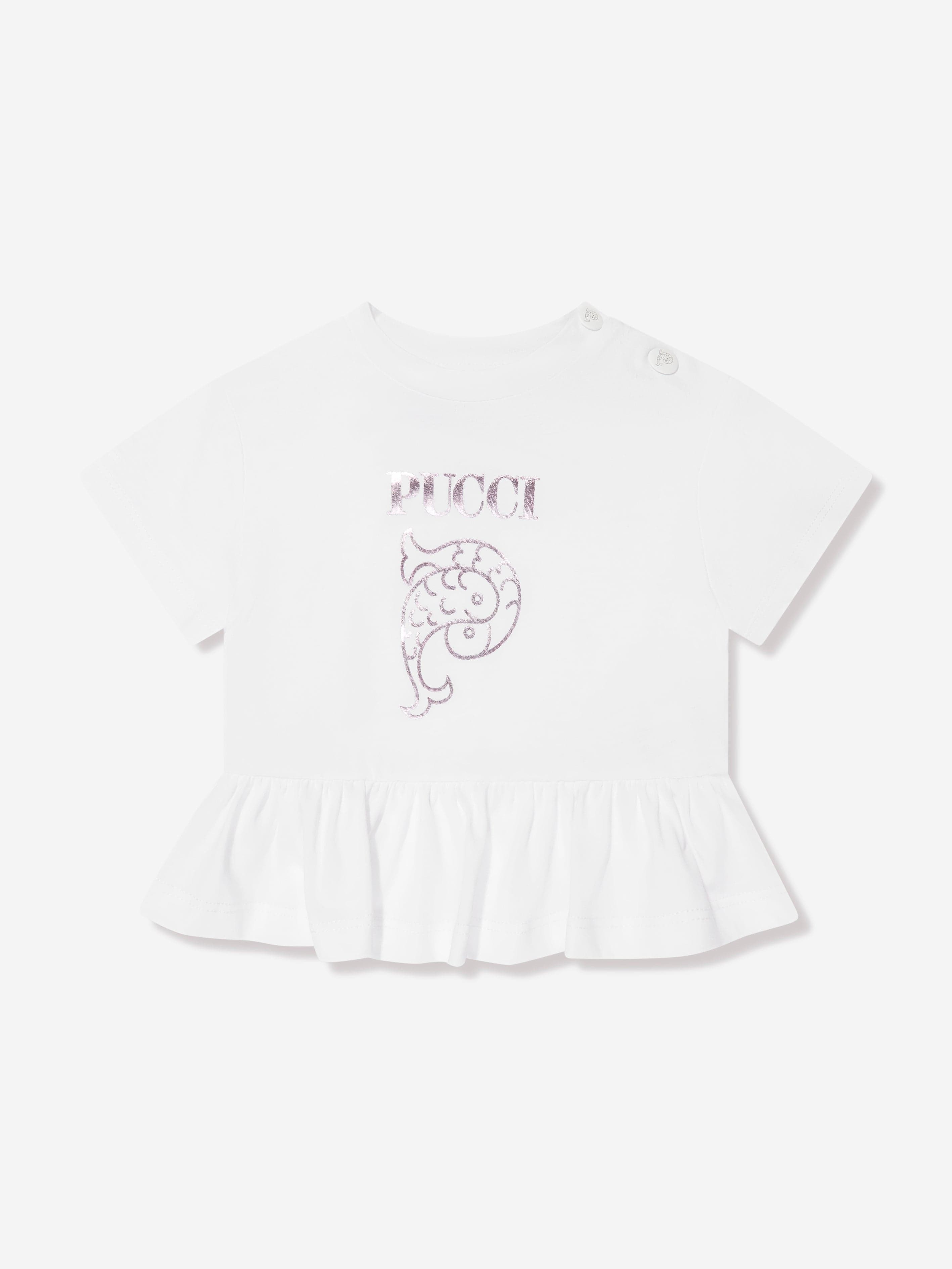 Emilio Pucci Baby Girls Peplum T-shirt In White