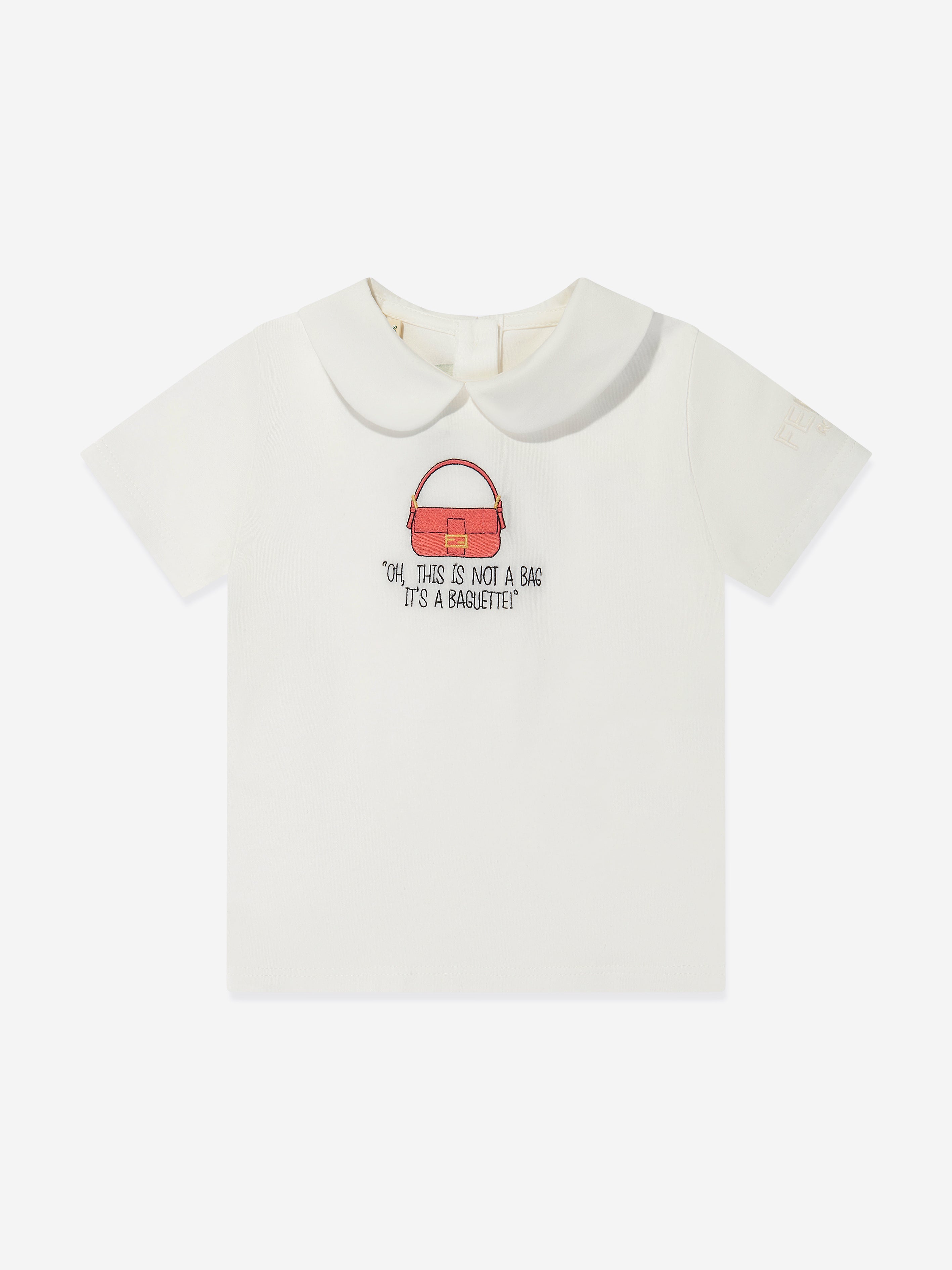 Fendi Baby Girls Bag Print T-shirt In White