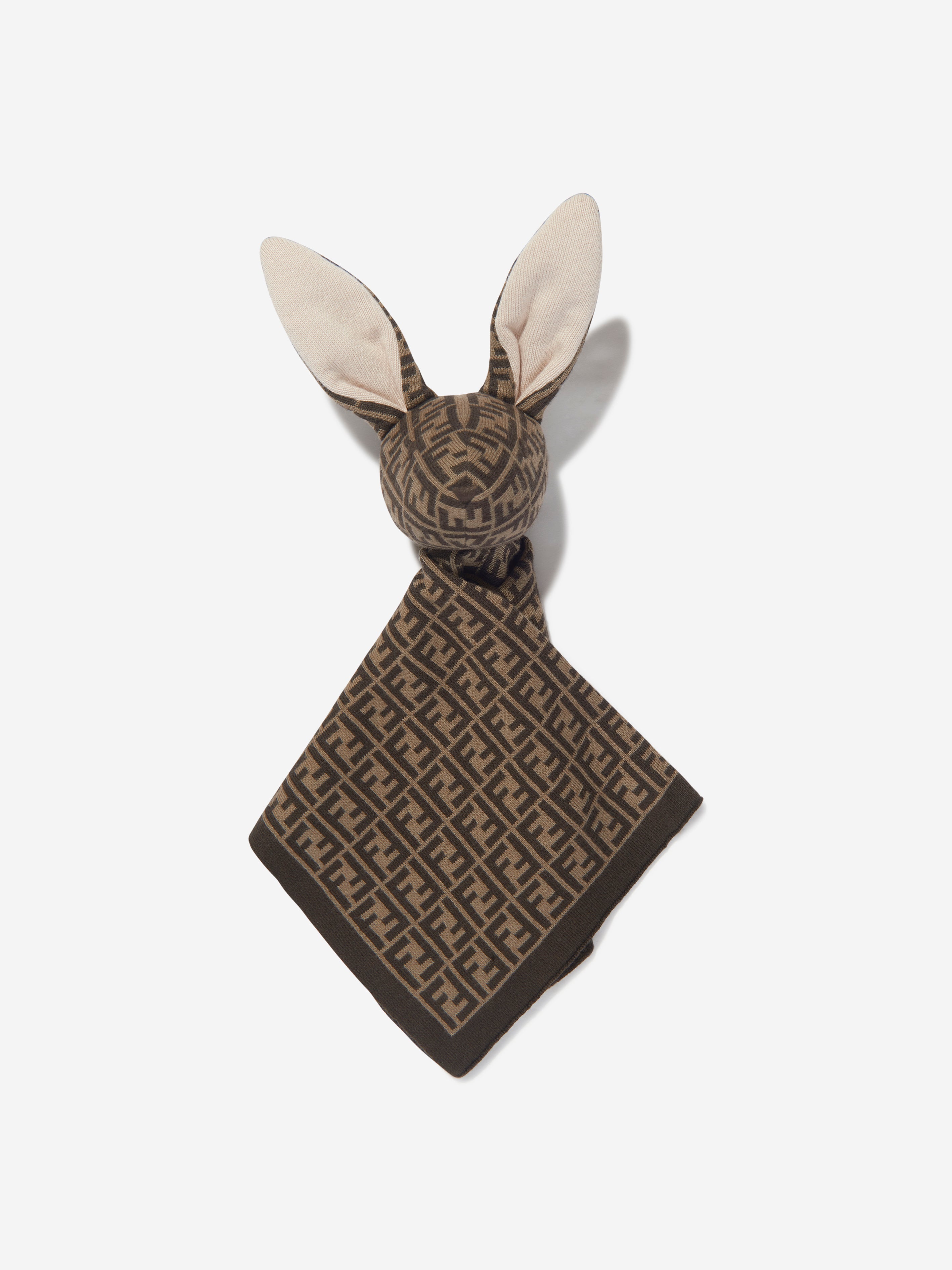 Fendi Baby Ff Bunny Ear Swaddle In Brown