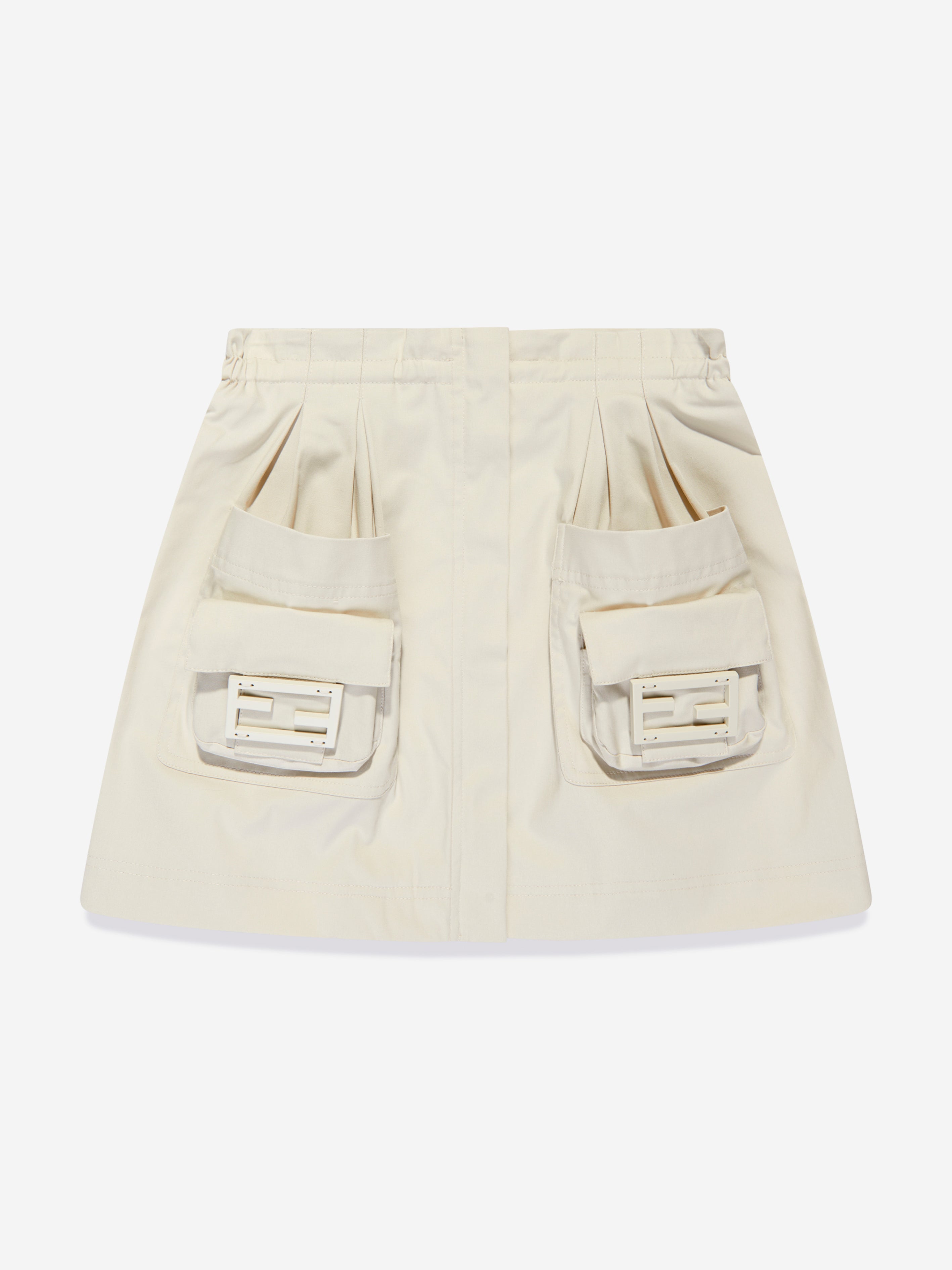 Fendi Kids' Girls Cargo Pocket Skirt In Ivory