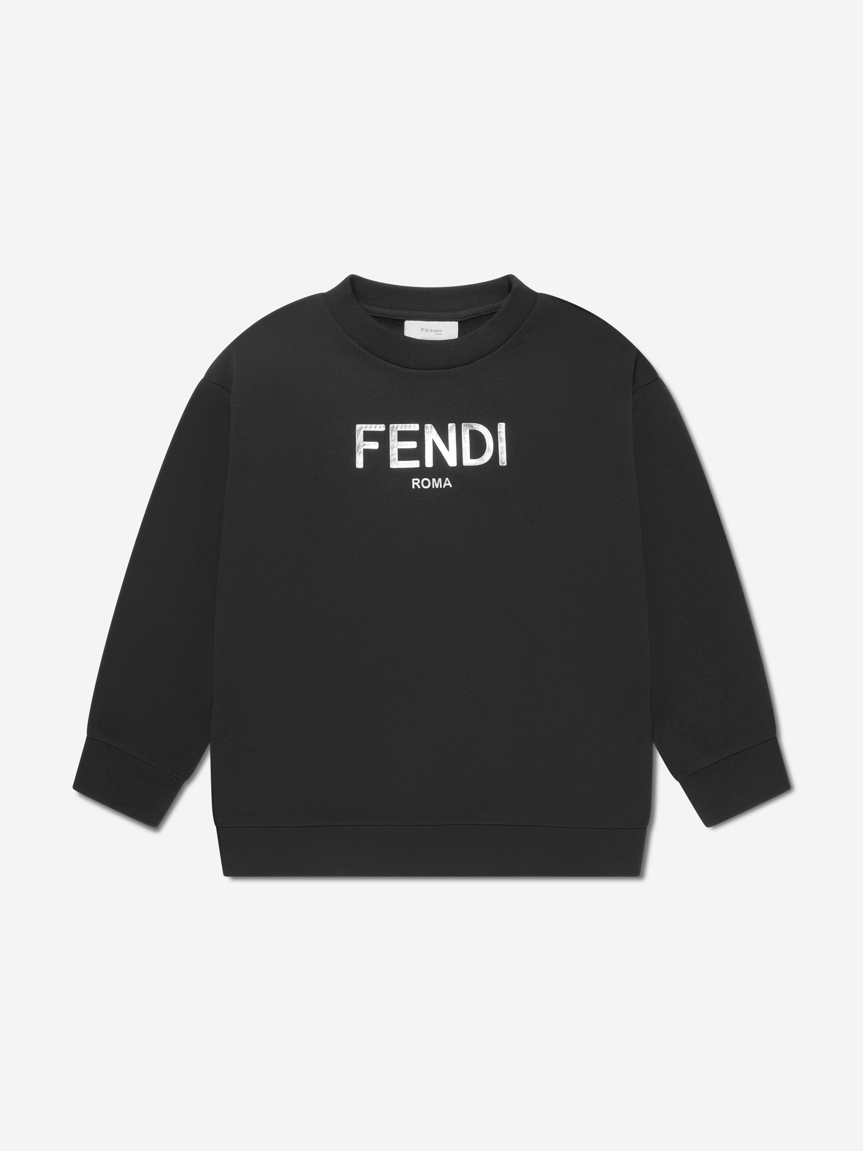 Shop Fendi Logo Sweatshirt In Black