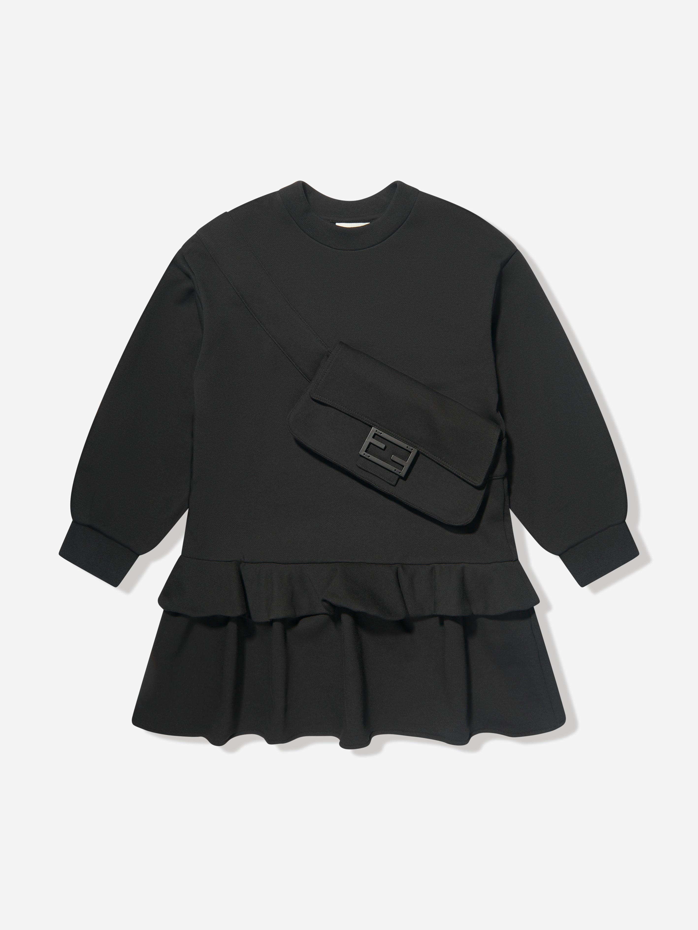 Fendi Kids' Girls Sweater Dress In Black