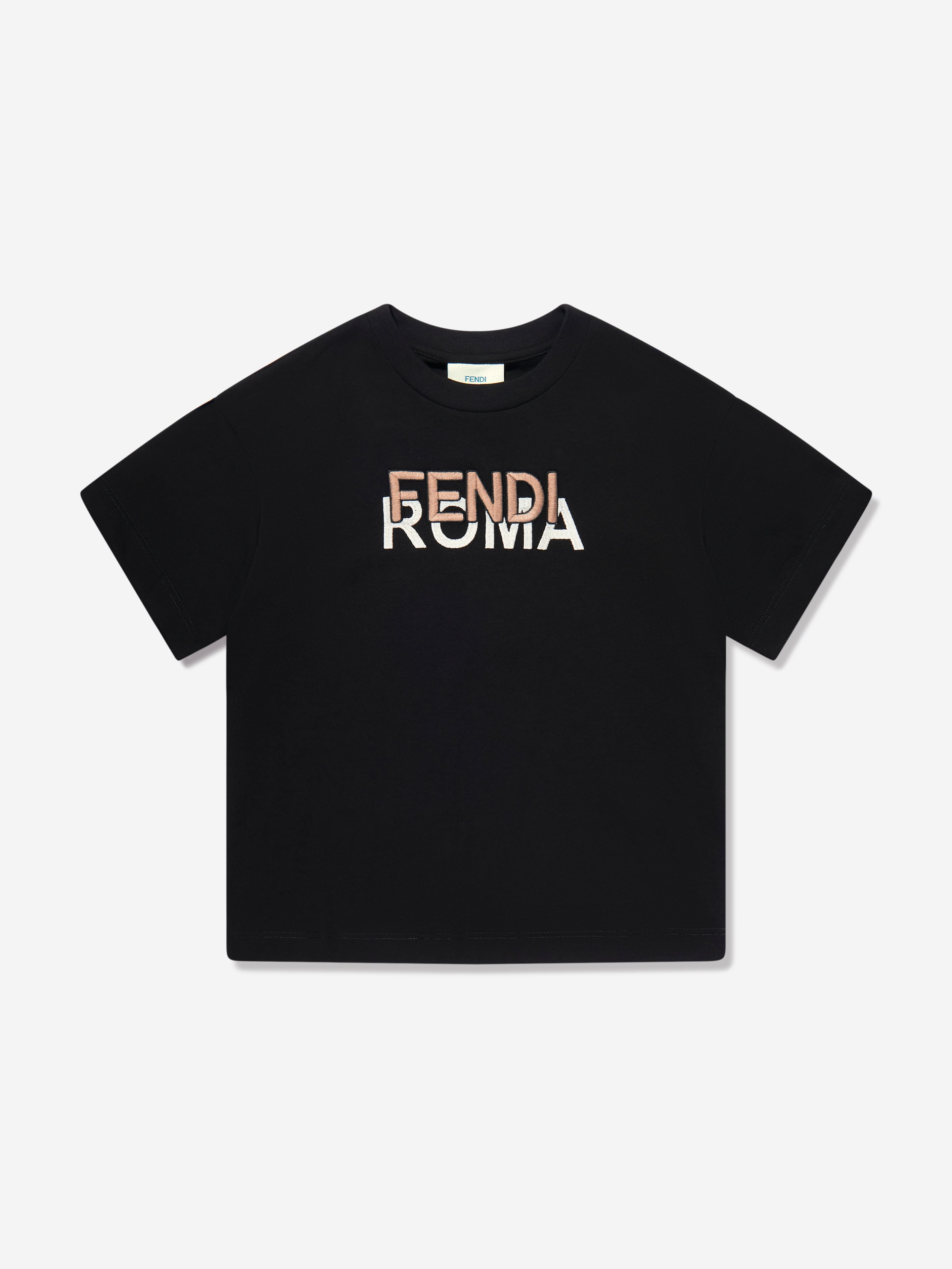 Fendi Kids Logo T-shirt In Black