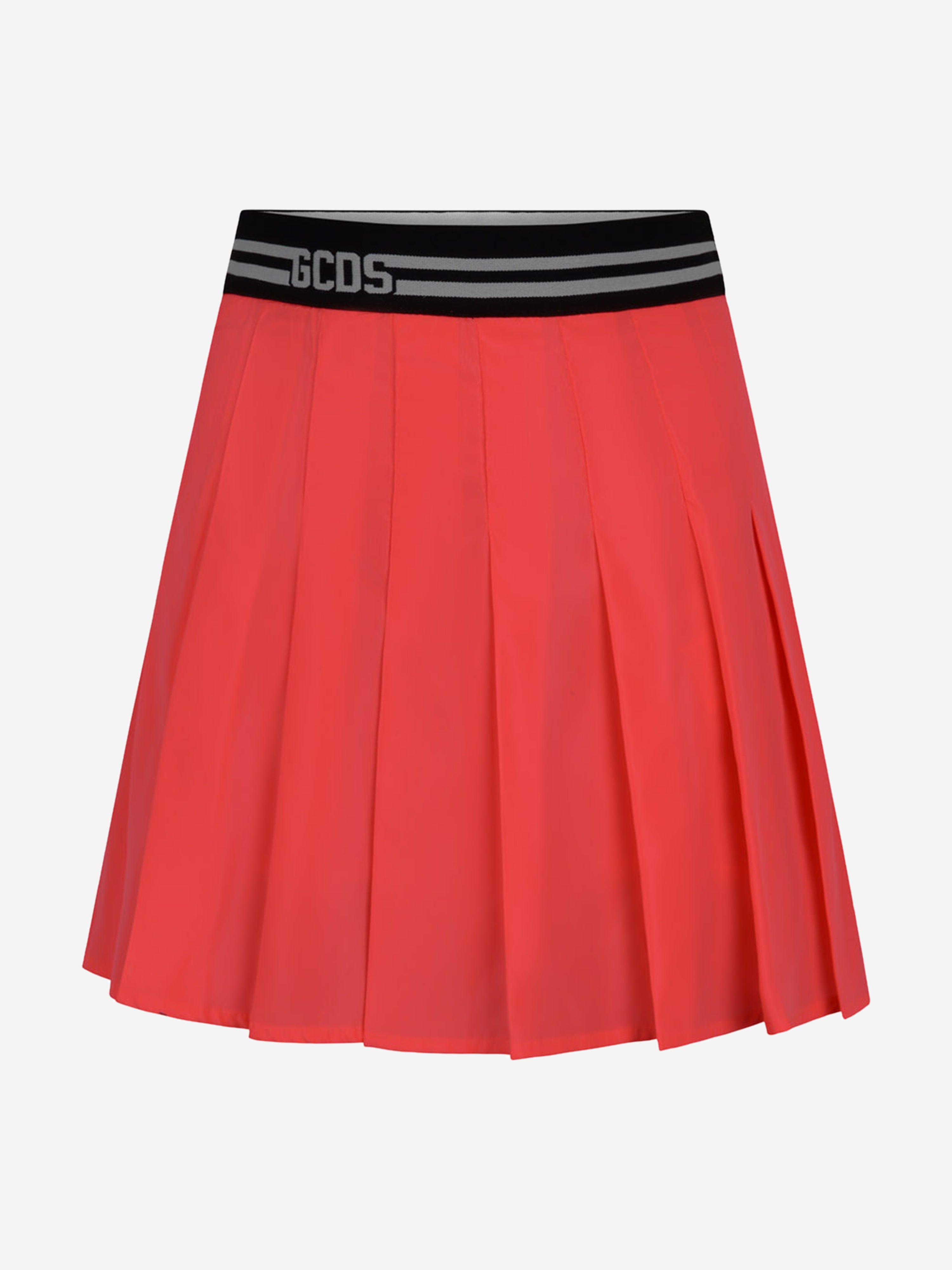 Gcds Mini Kids' Girls Skirt - Neon Nylon Pleated Skirt 14 Yrs Pink