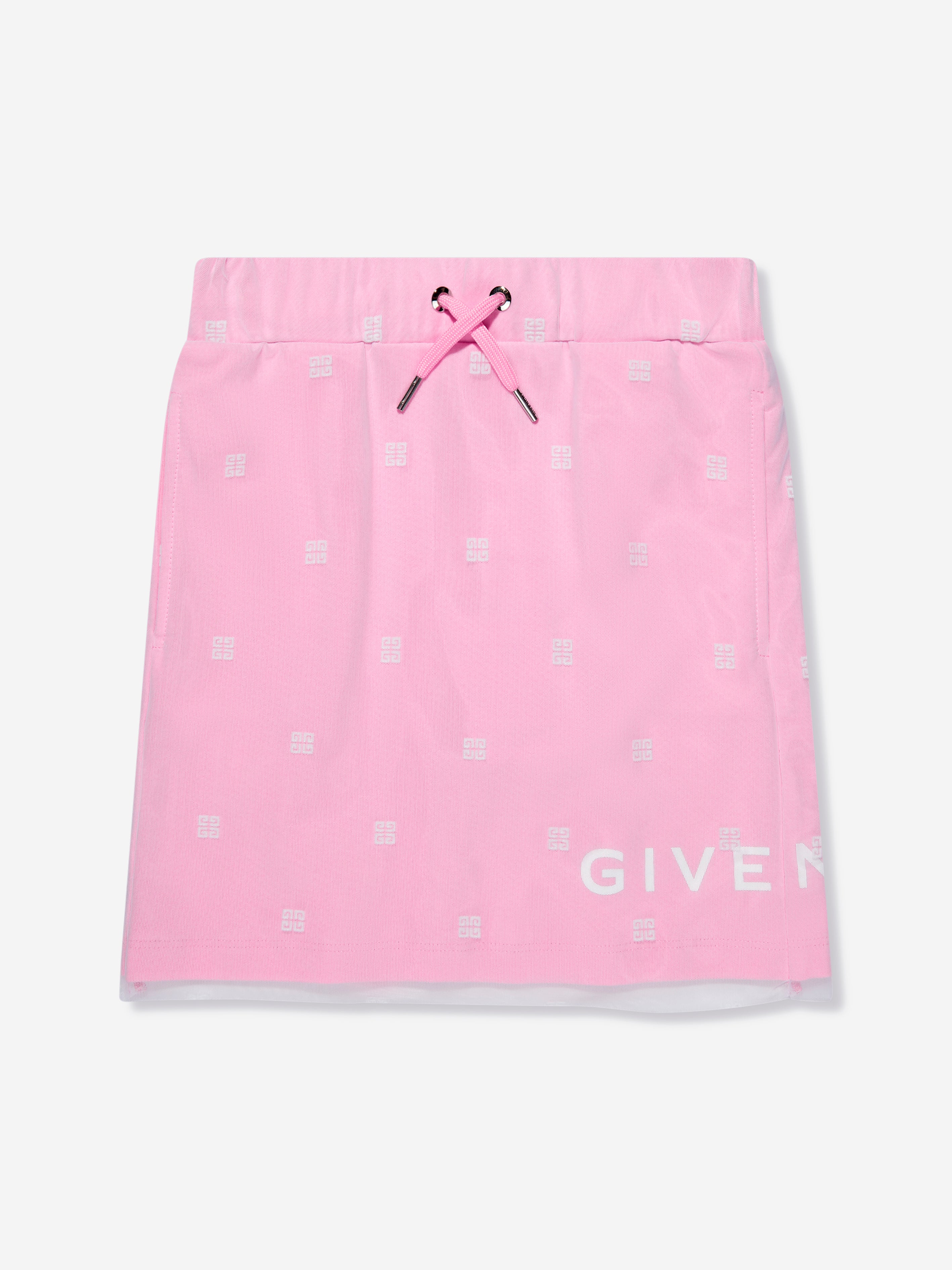 Givenchy Kids' Girls 4g Logo Mesh Skirt In Black