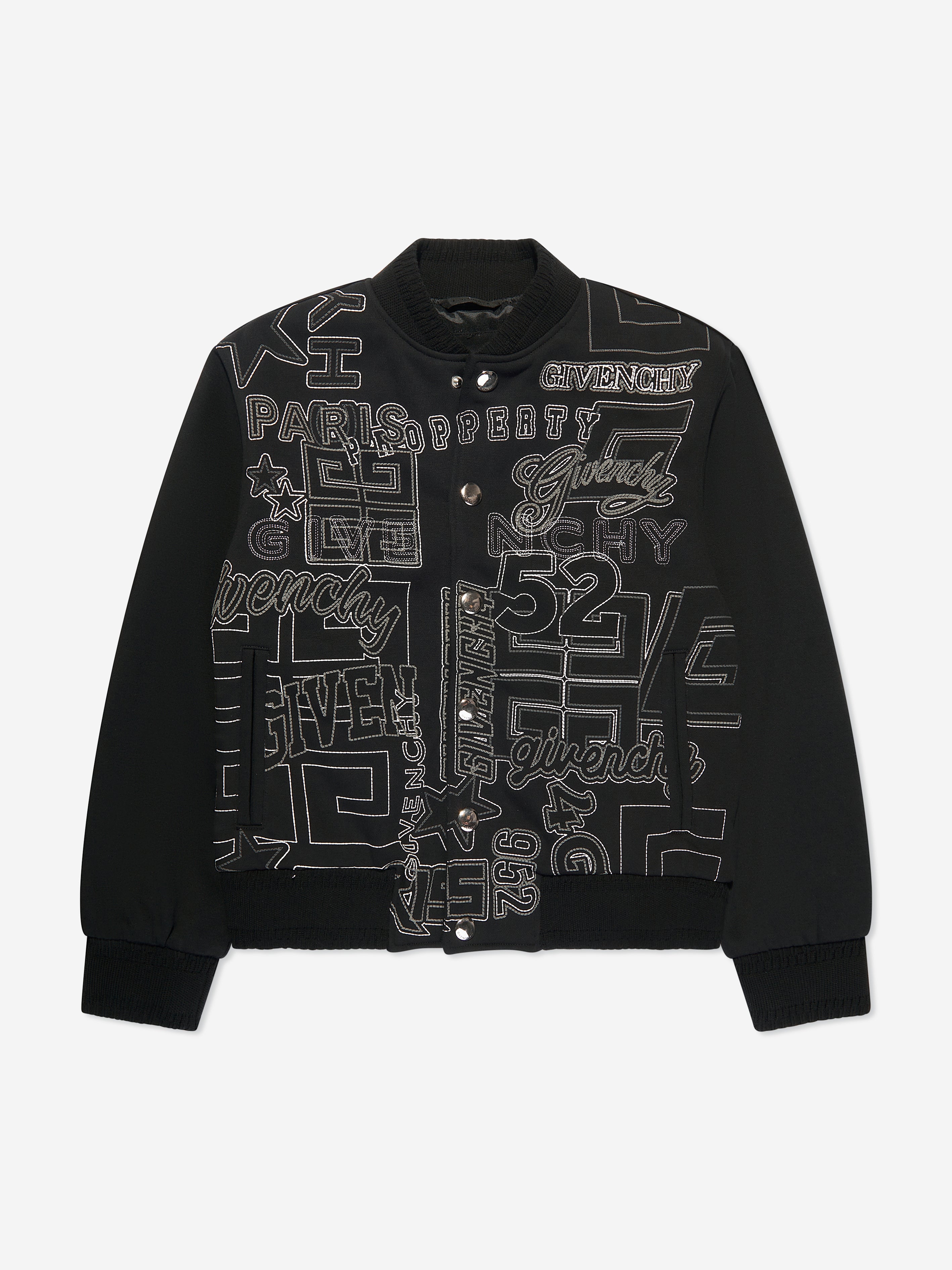 Givenchy Kids' Boys Embroidered Bomber Jacket In Black
