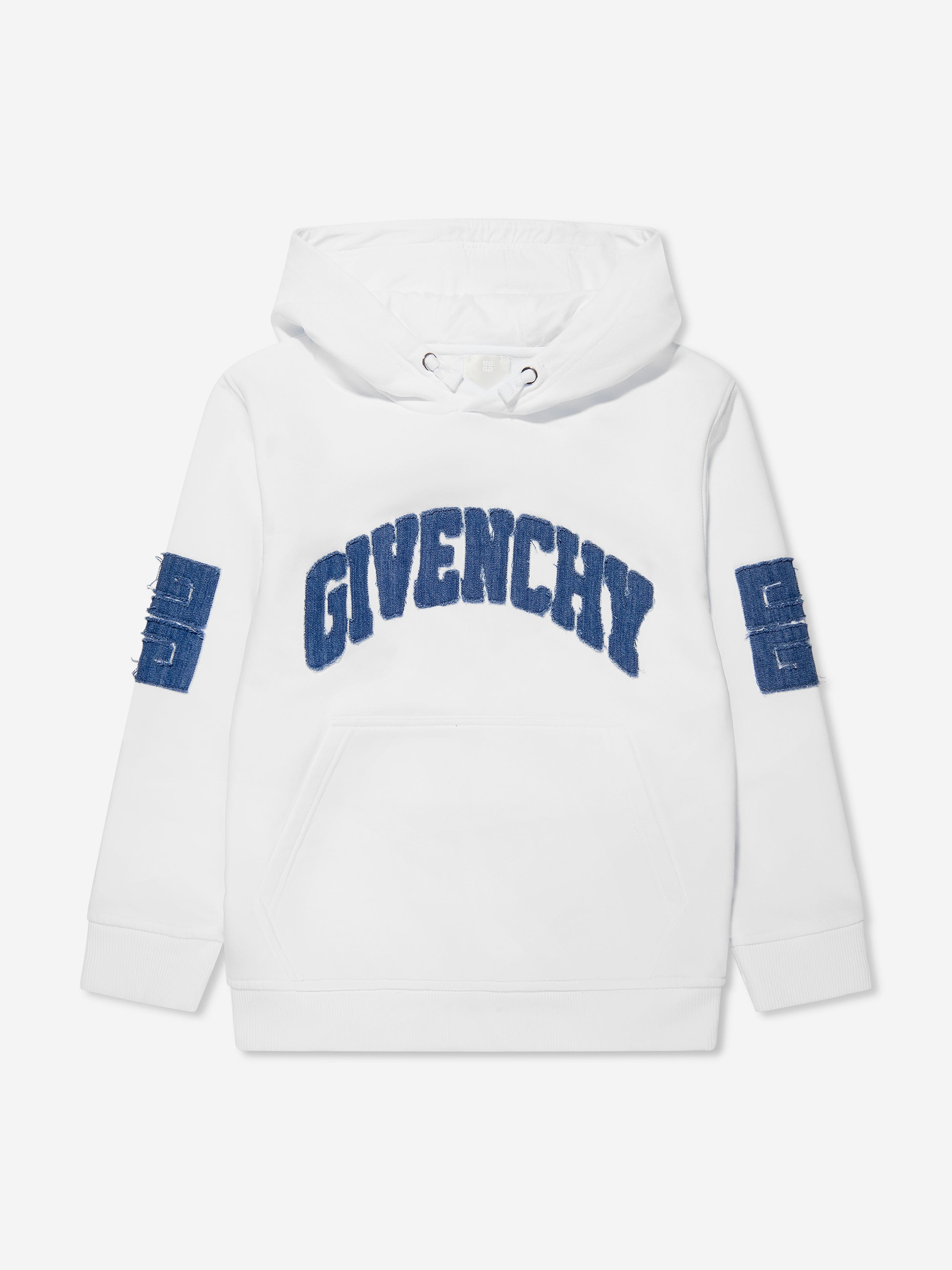Givenchy Kids' Boys Applique Logo Hoodie In White