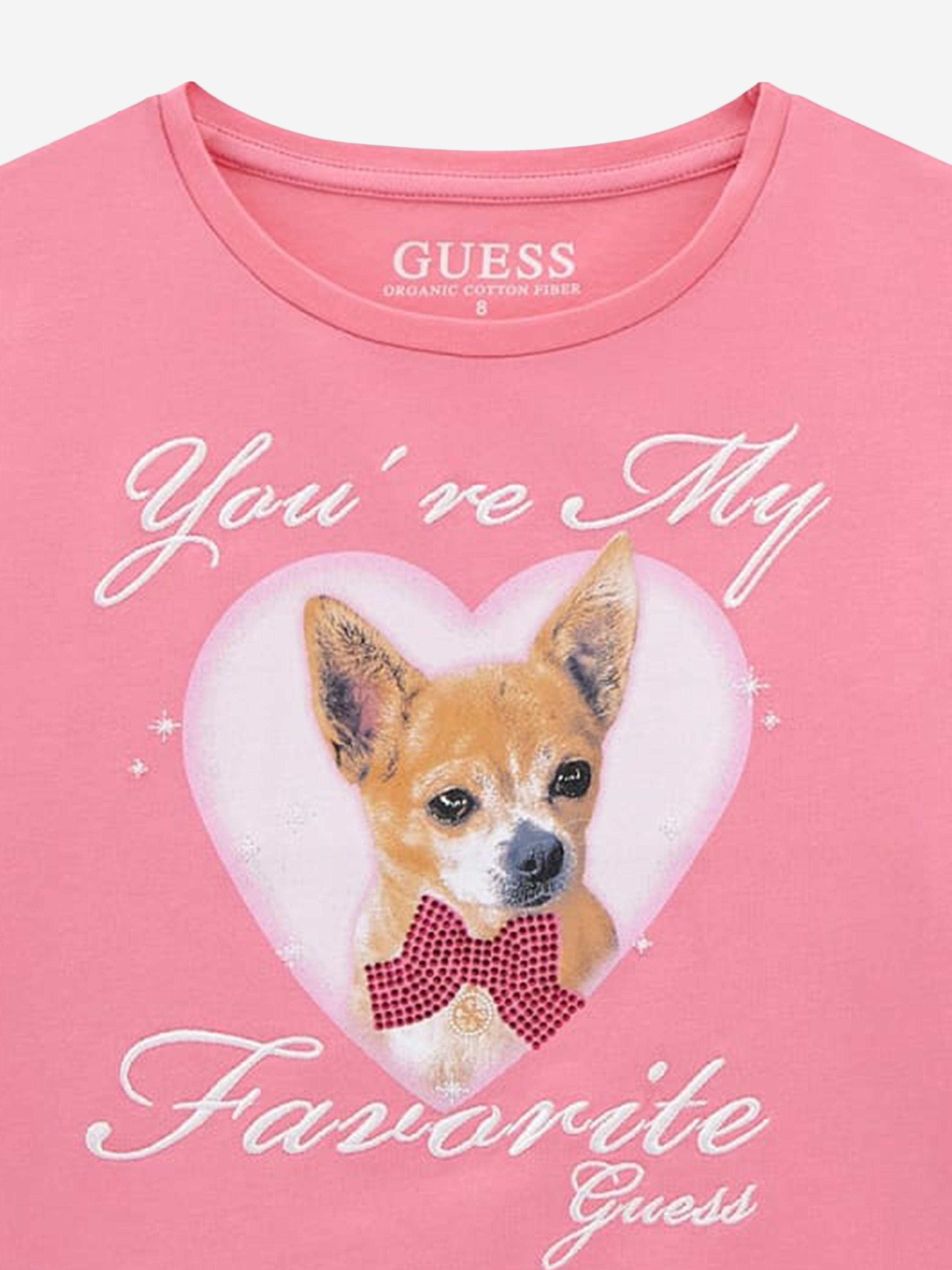 Guess Girls Cropped T-shirt In Pink