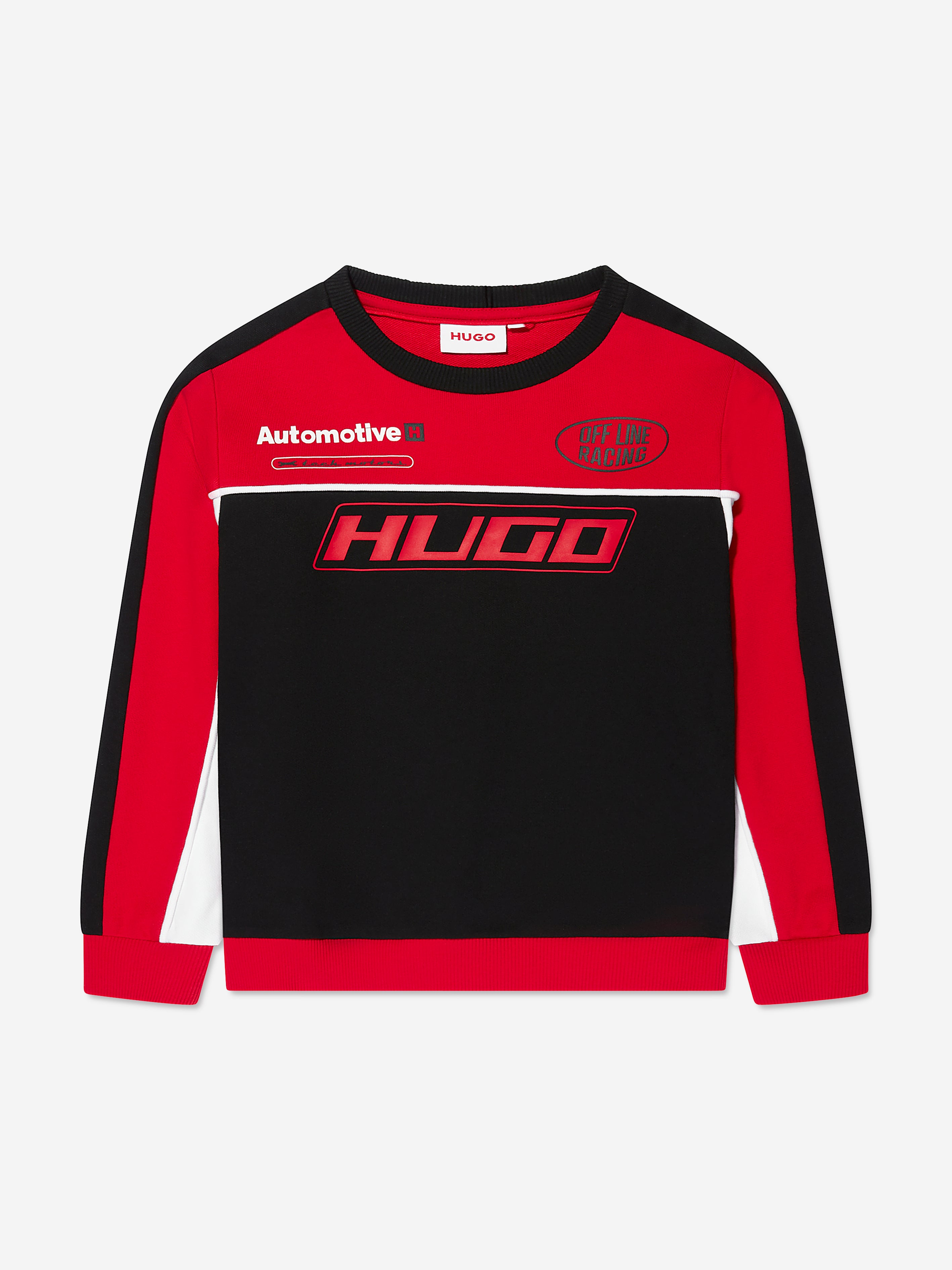 Hugo Kids' Boys Racing Sweatshirt In Red