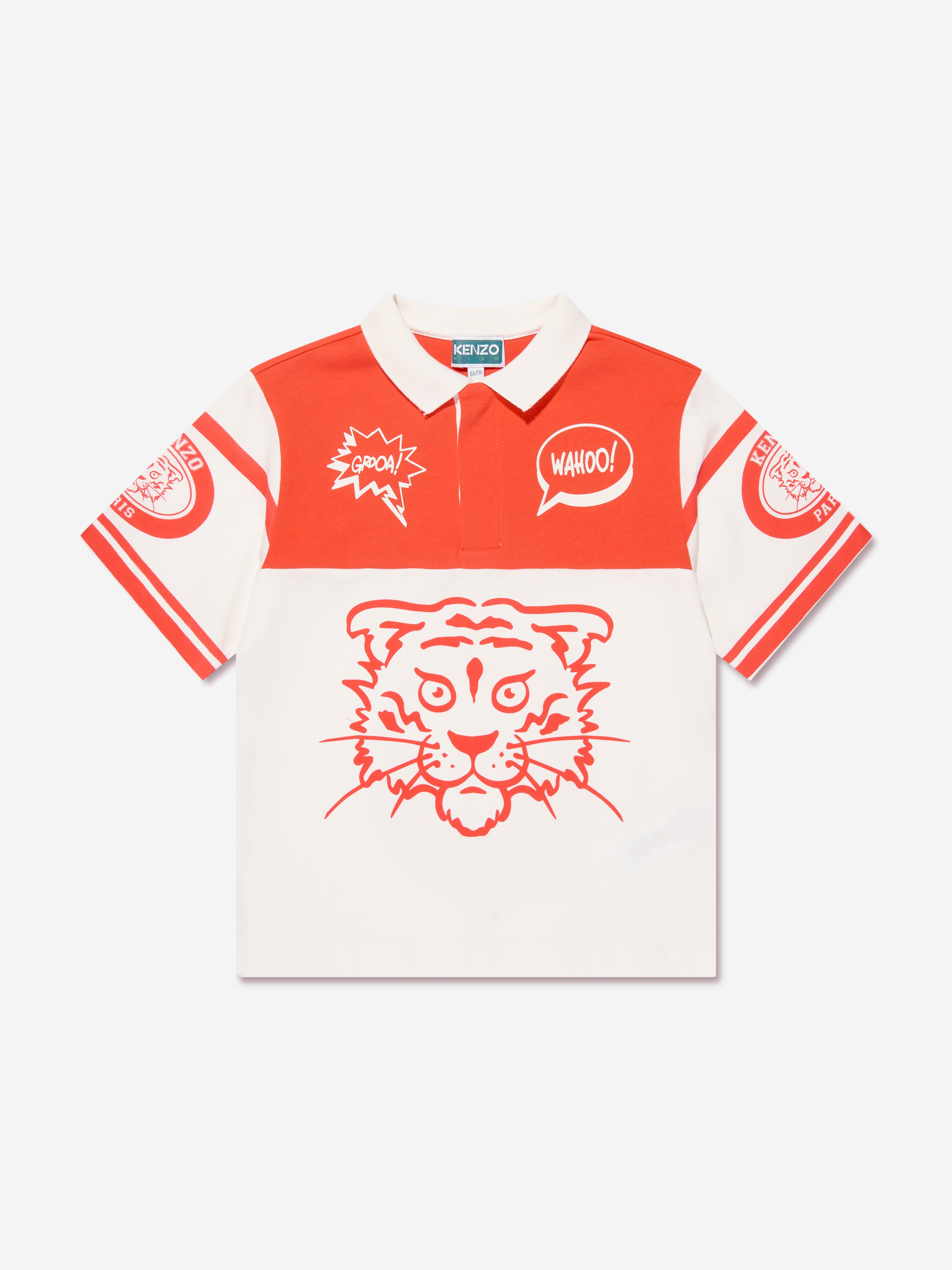 Kenzo Babies' Boys Tiger Polo Shirt In Ivory