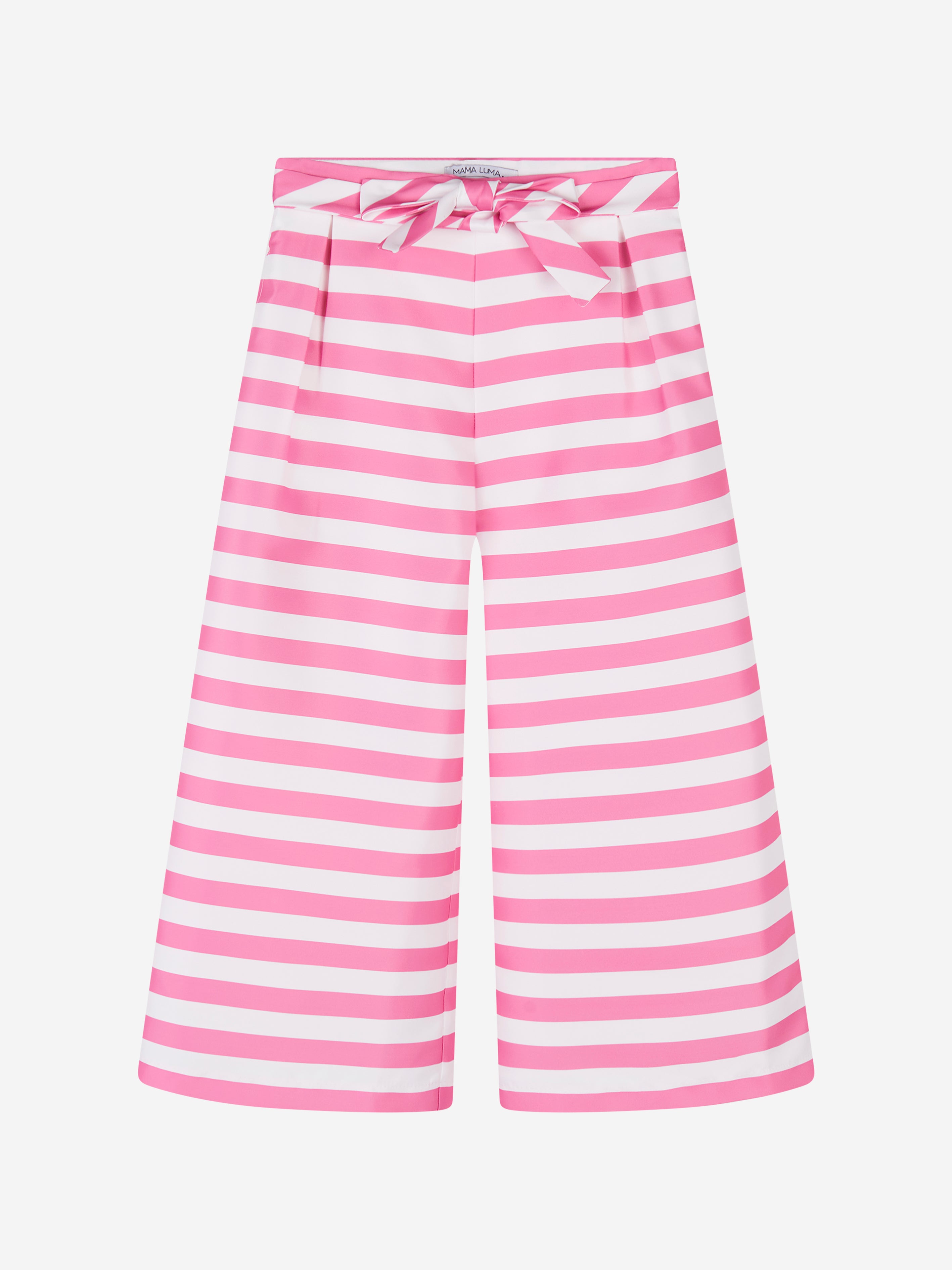 Shop Mama Luma Girls Striped Wide Leg Trousers In Pink