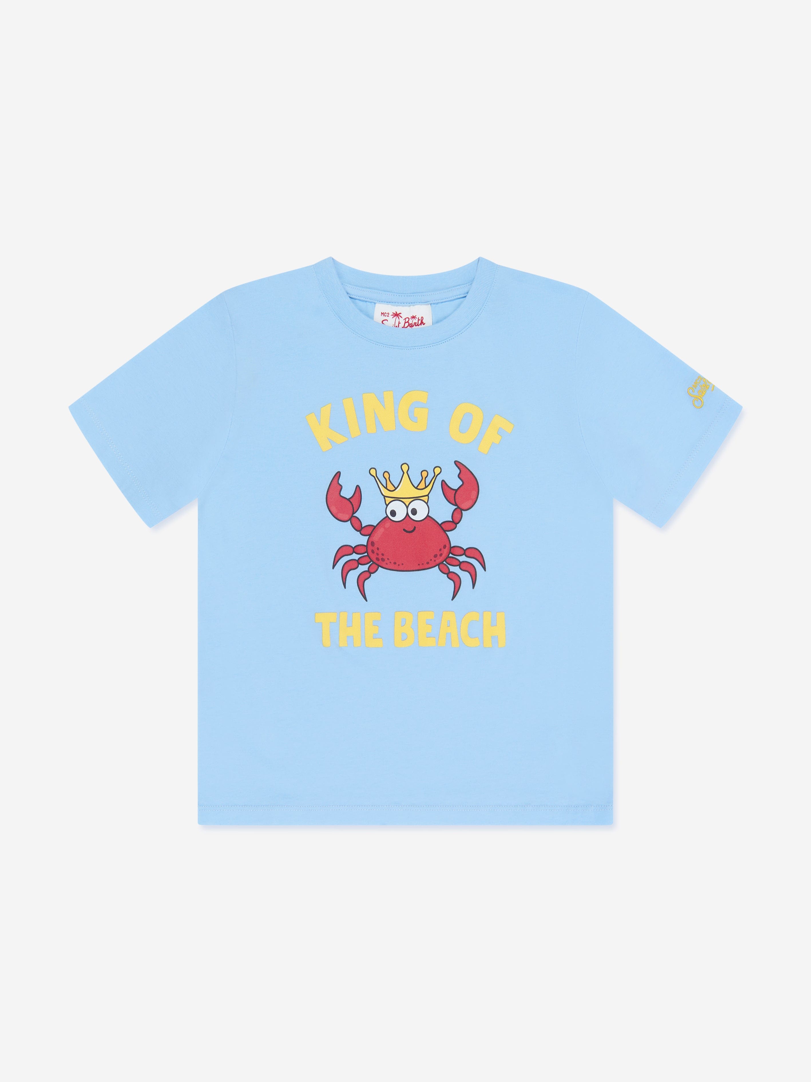 Mc2 Saint Barth Kids' Boys King Crab Party T-shirt In Blue