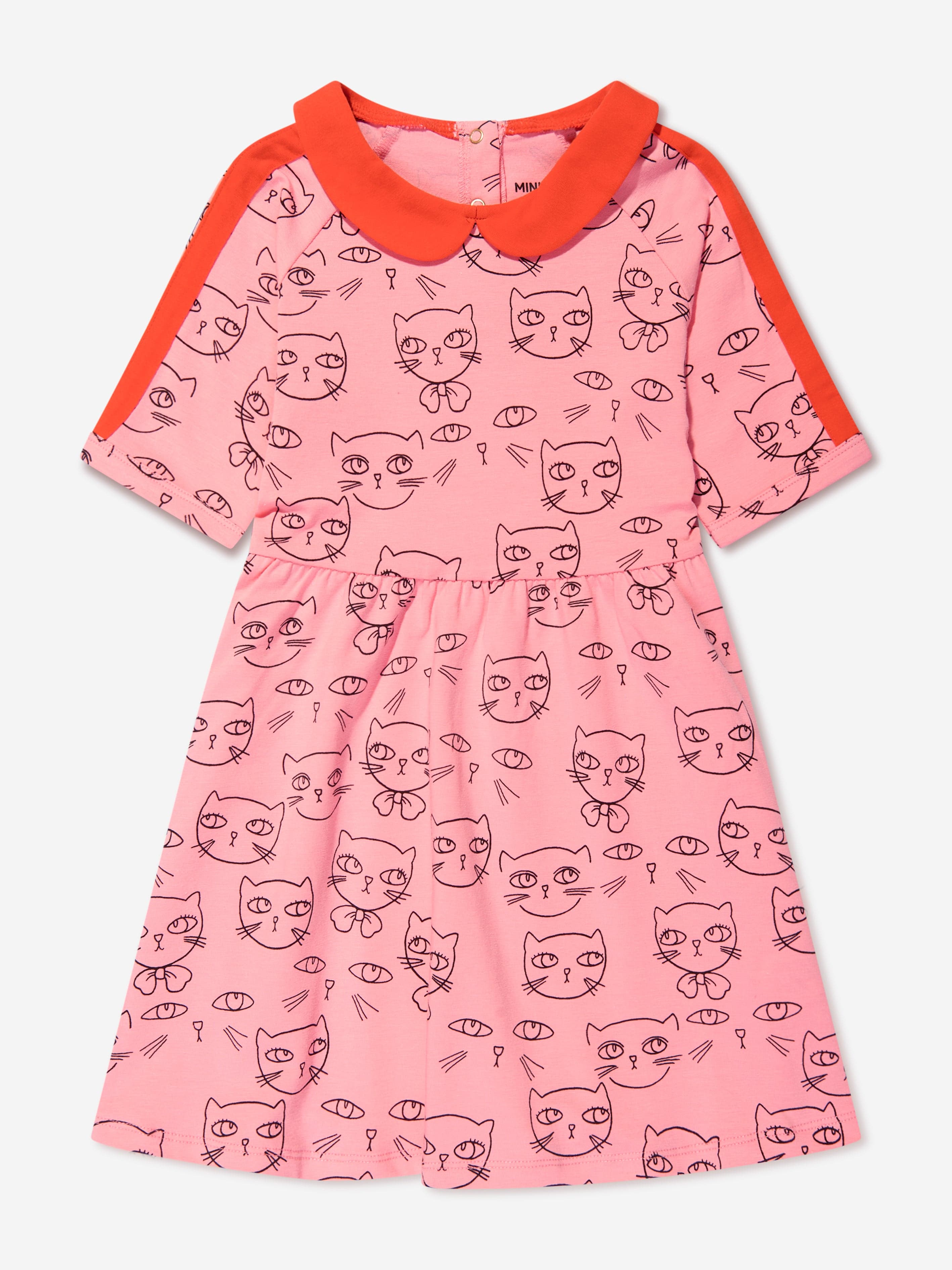 Mini Rodini Kids' Girls Cathlethes Print Dress In Pink