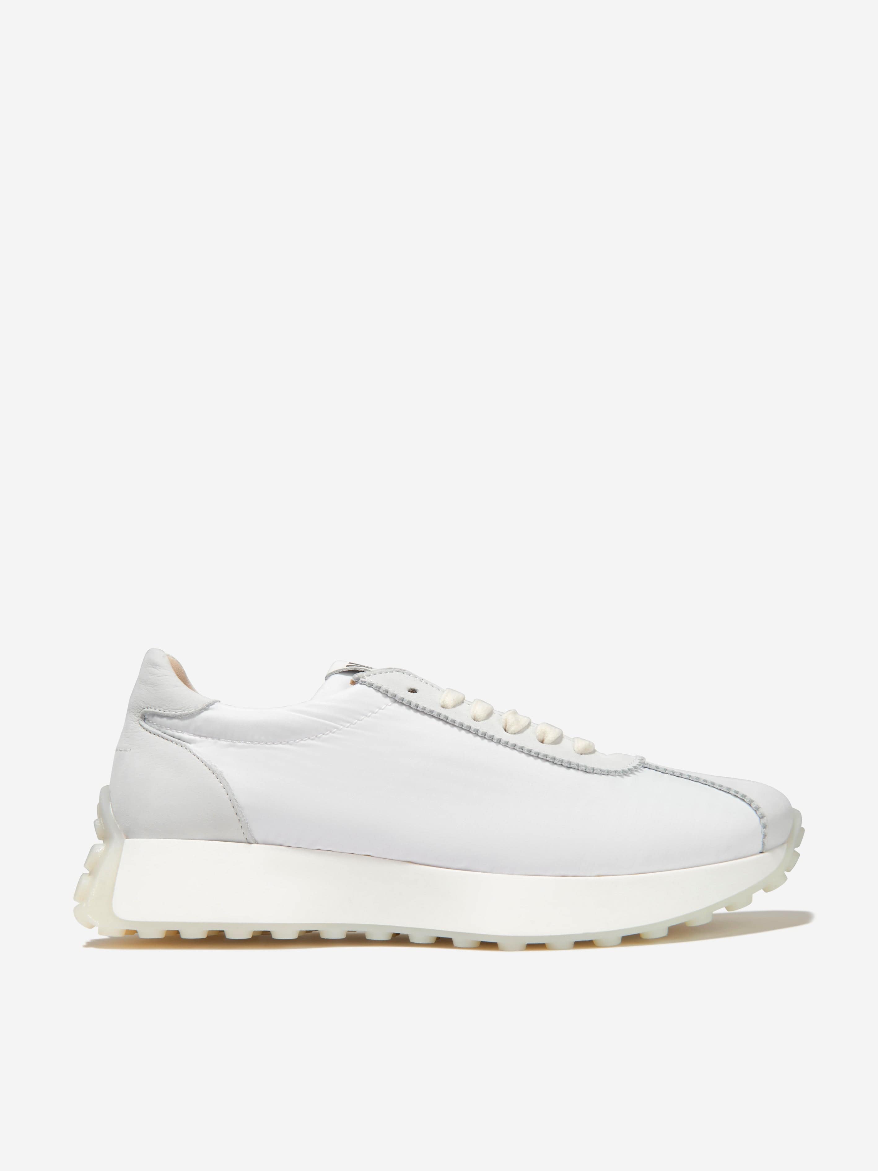 Mm6 Maison Margiela Babies' Girls Leather Lace Up Trainers Eu 32 Uk 13 White