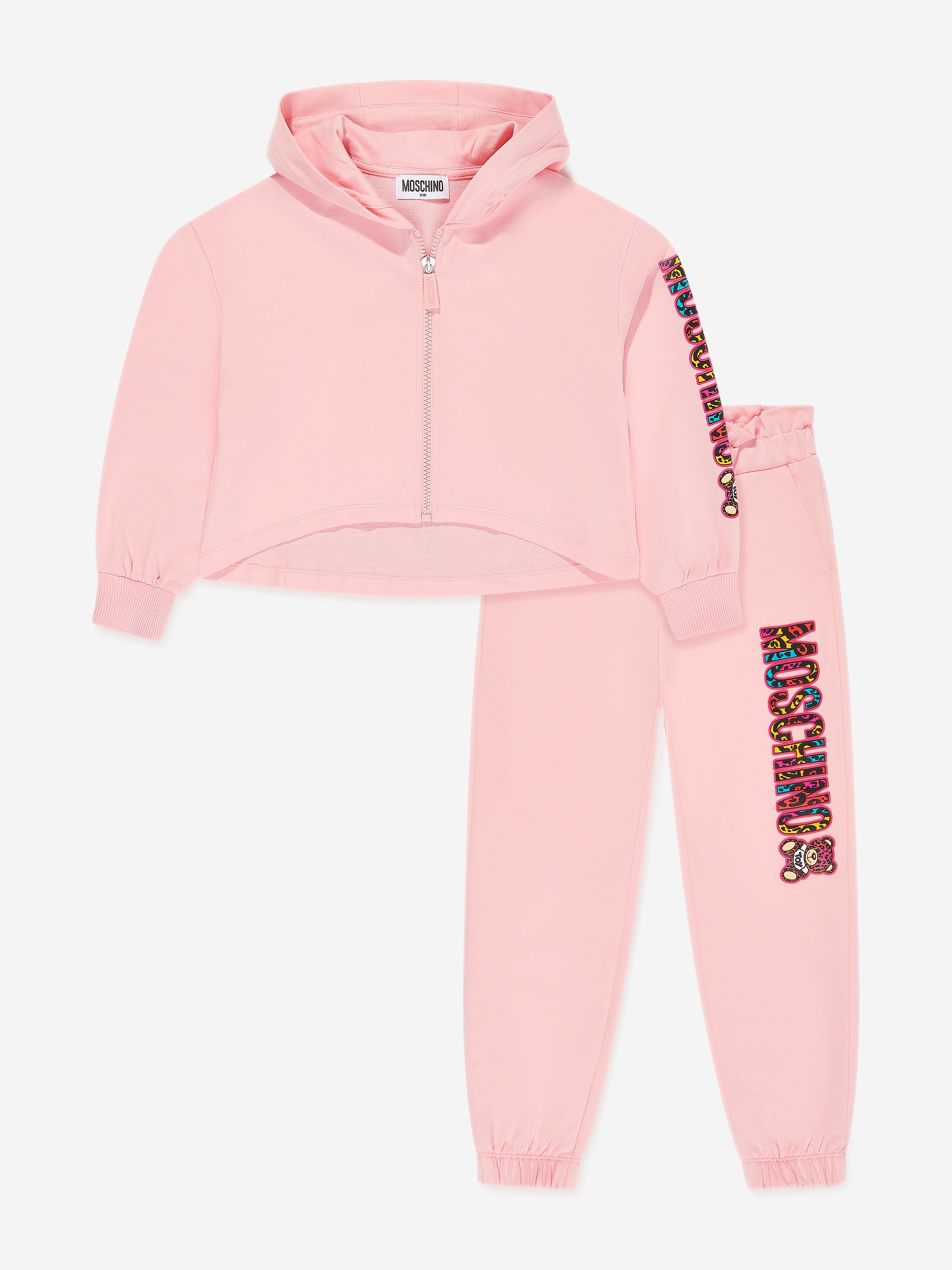 Moschino Babies' Girls Logo Tracksuit In Brown