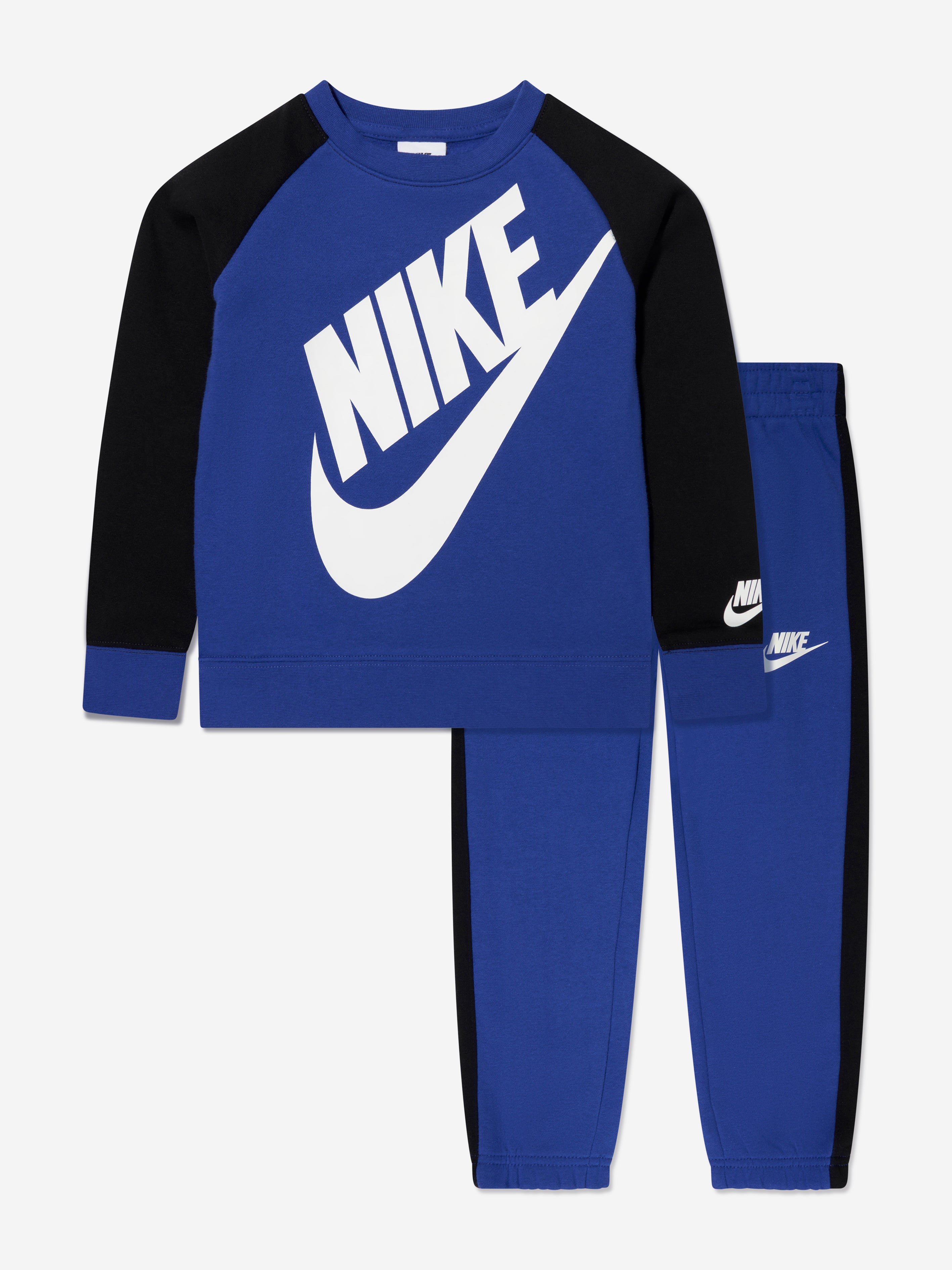 Nike Babies' Boys Oversized Futura Crew Tracksuit In Blue