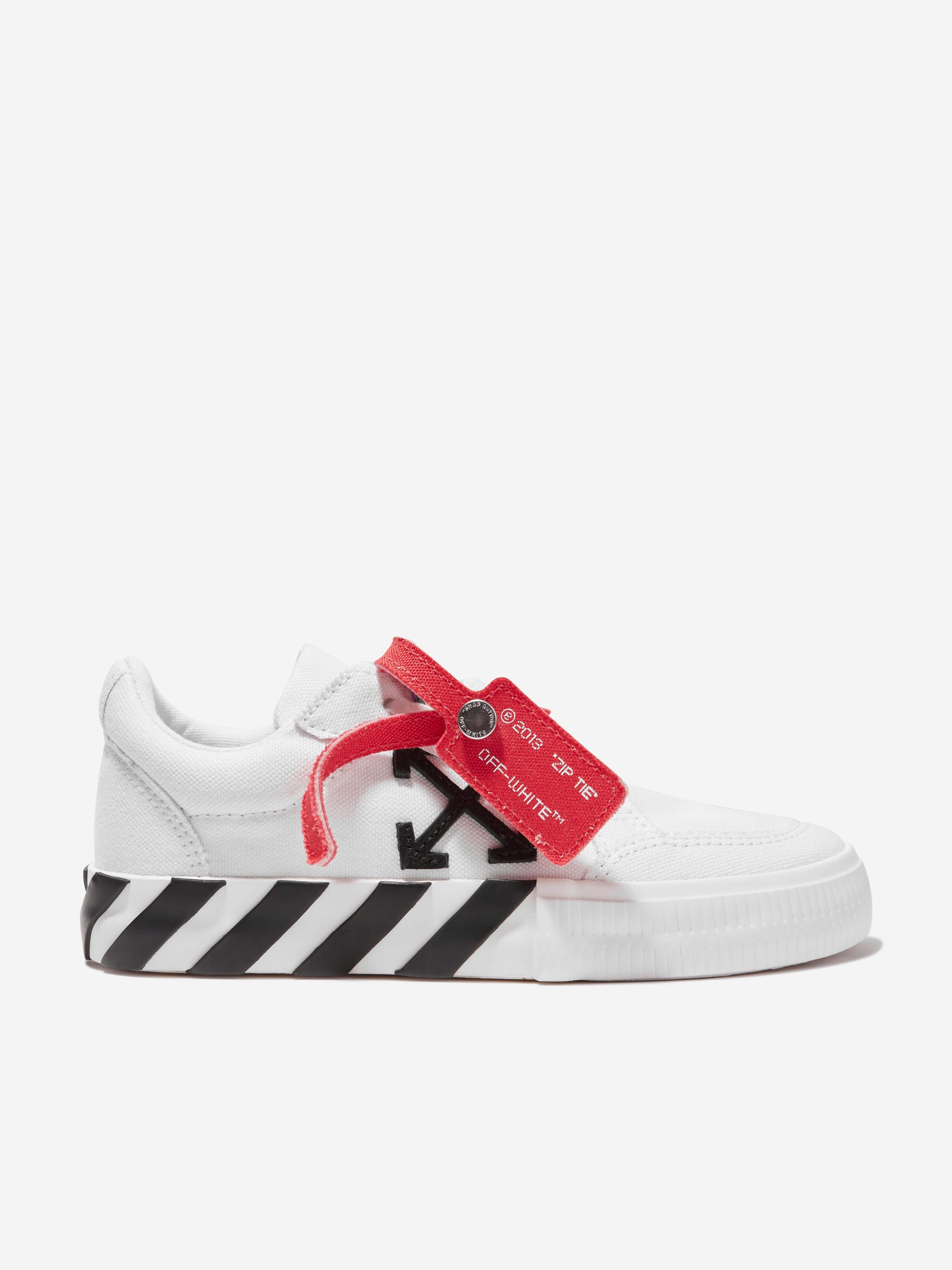 Off-white Kids' Boys Vulcanized Lace Up Trainers Eu 31 Uk 12.5 White