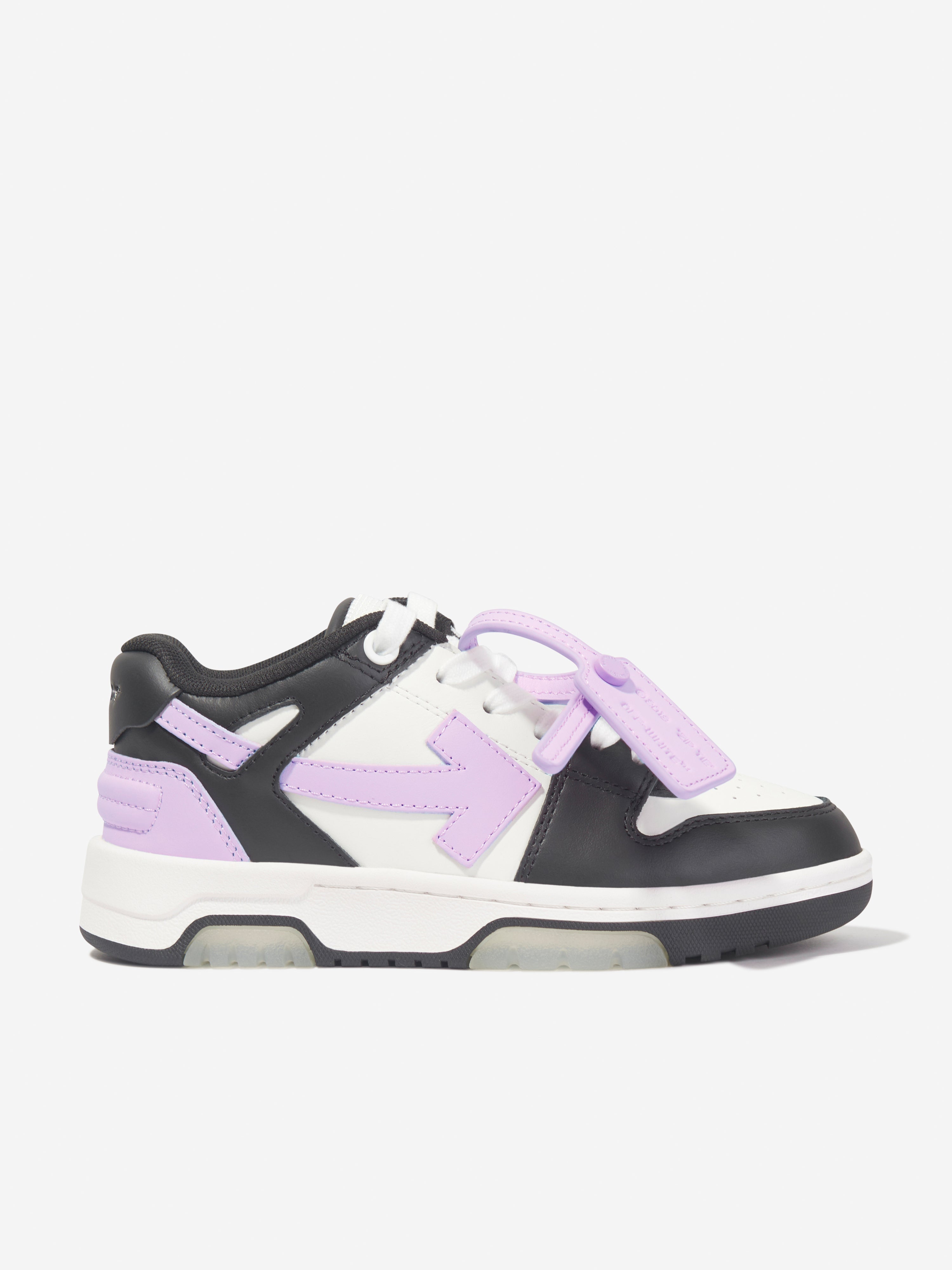 Off-white Kids' Girls Leather Out Of Office Trainers In Black