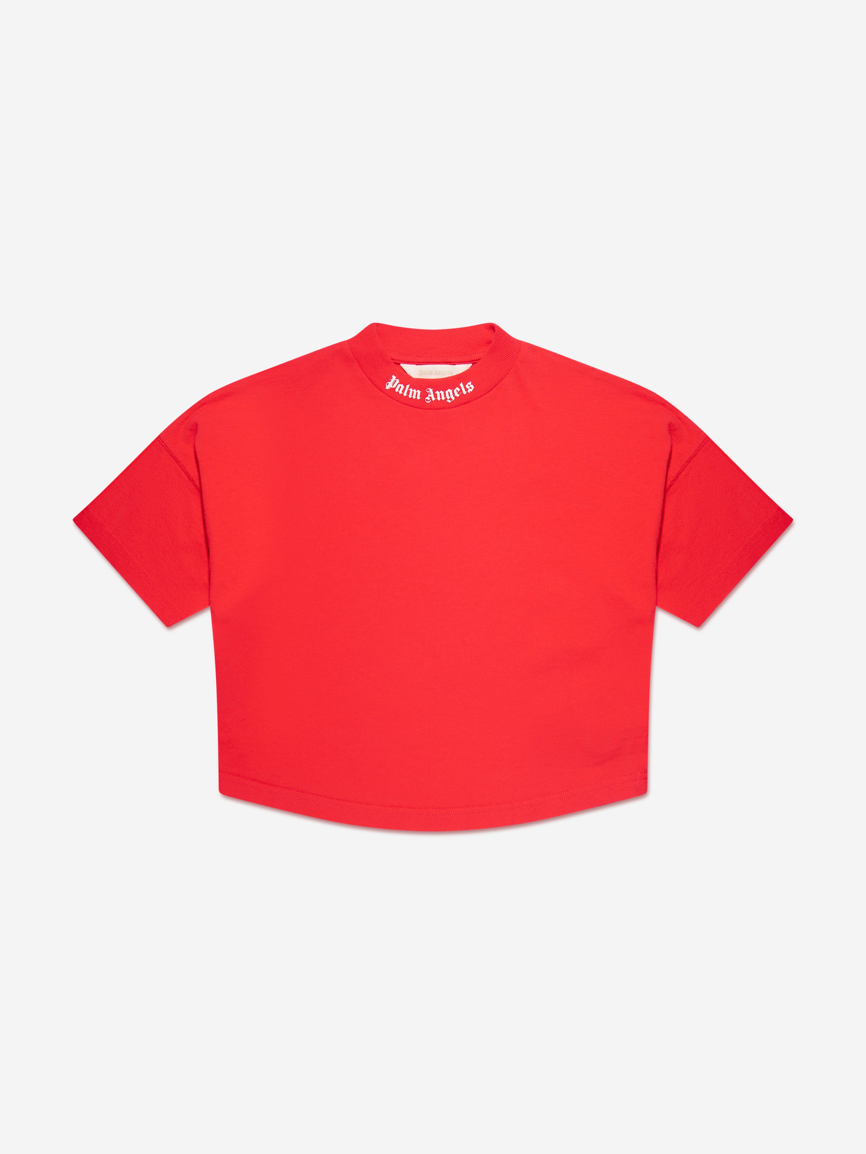 Palm Angels Kids' Boys Classic Overlogo T-shirt In Red
