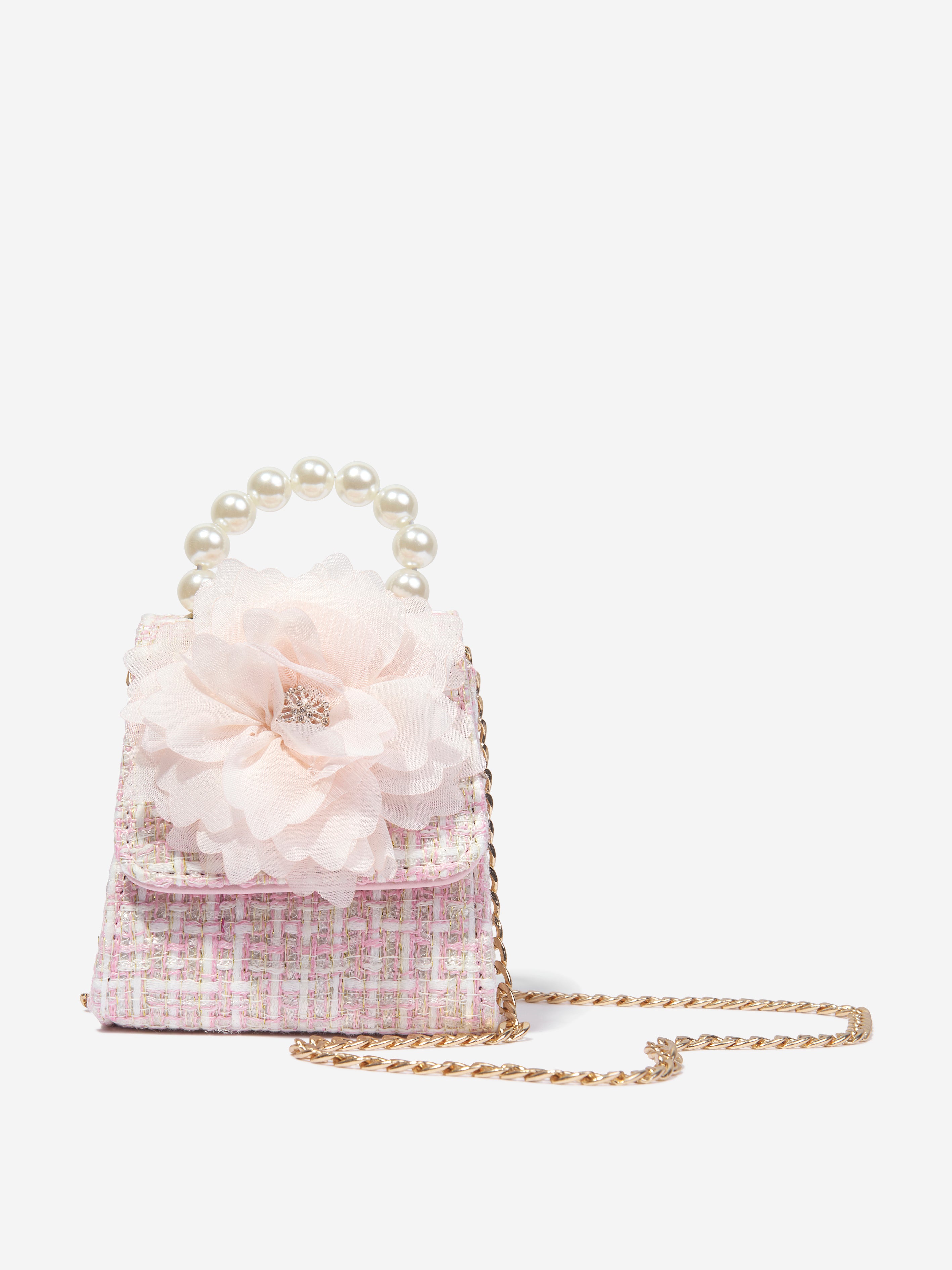 Patachou Babies' Girls Flower Handbag In Pink