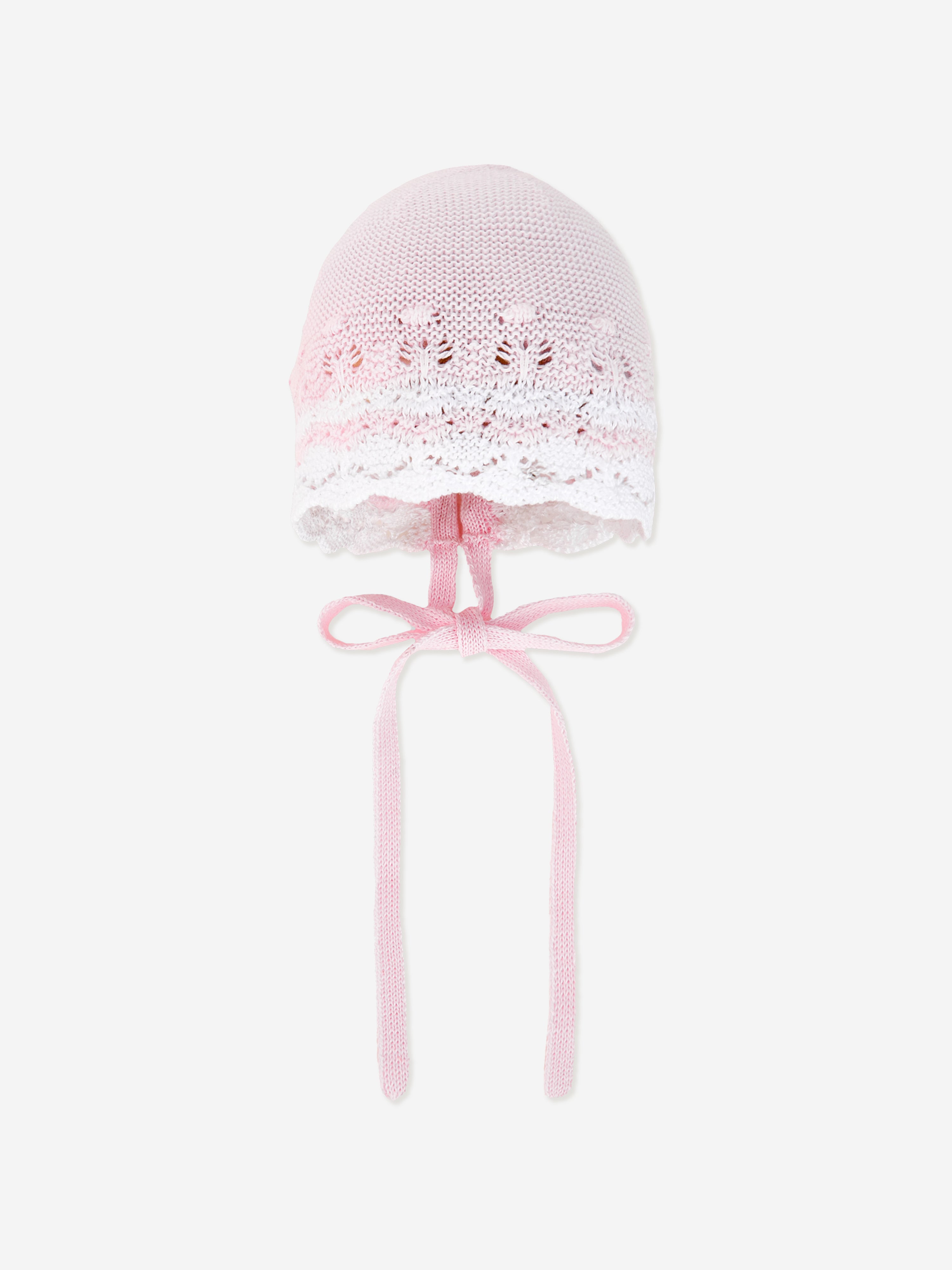Paz Rodriguez Baby Girls Knitted Bonnet In Pink