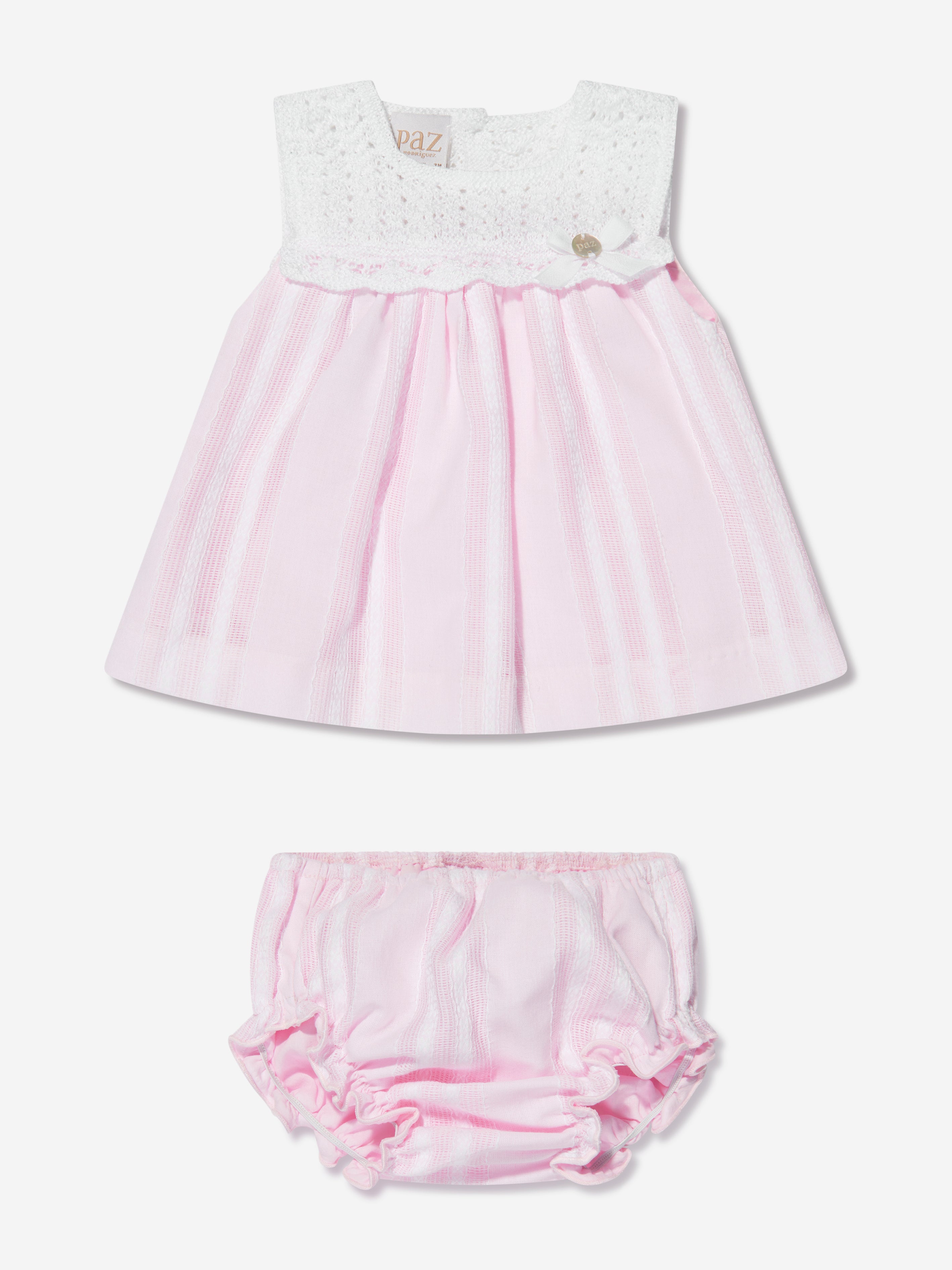 Paz Rodriguez Baby Girls Dress And Knickers Set In Pink
