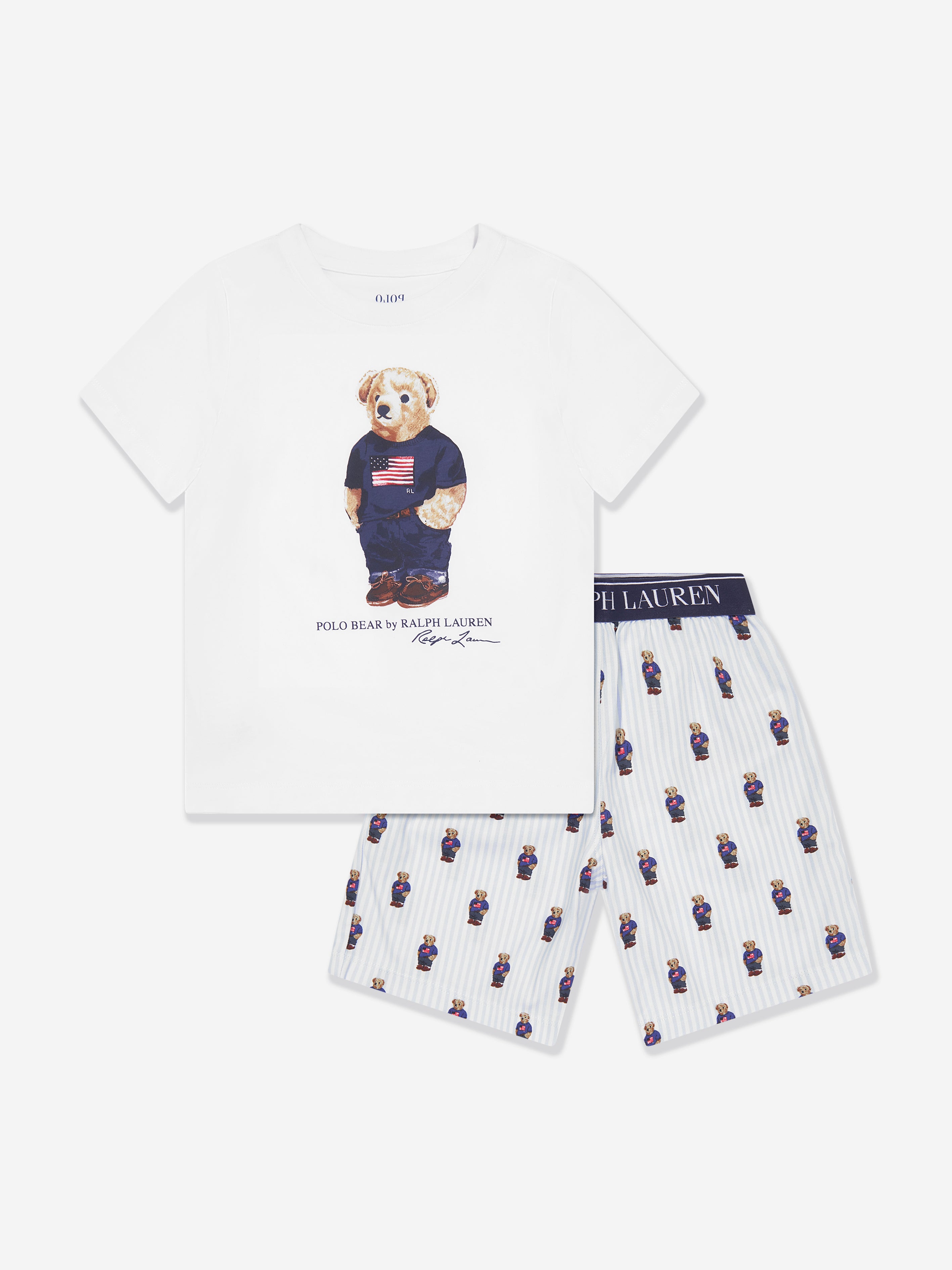 Ralph Lauren Kids' Polo Bear Cotton Set In Multicoloured