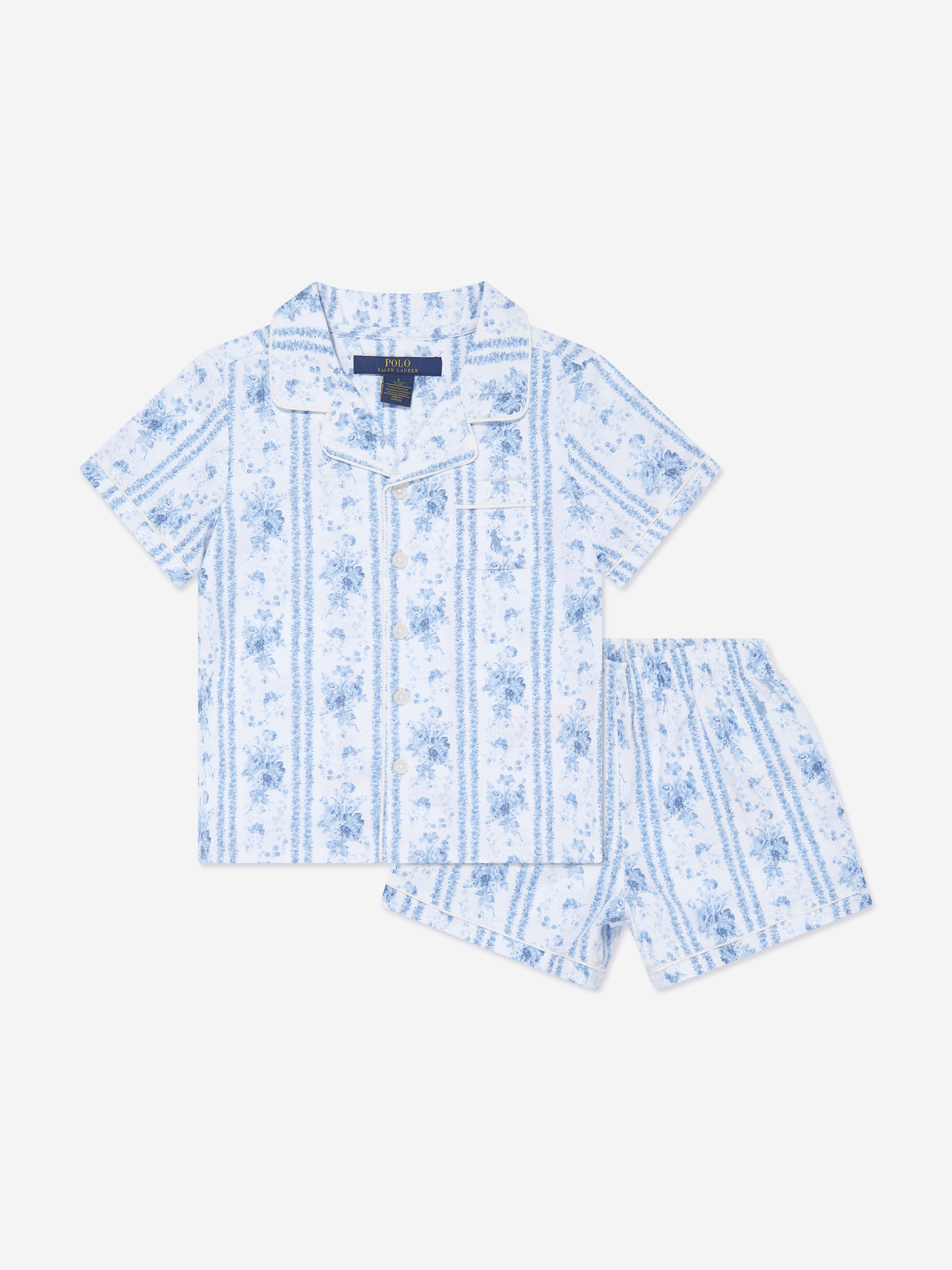 Ralph Lauren Babies' Girls Short Pyjamas Set In Blue