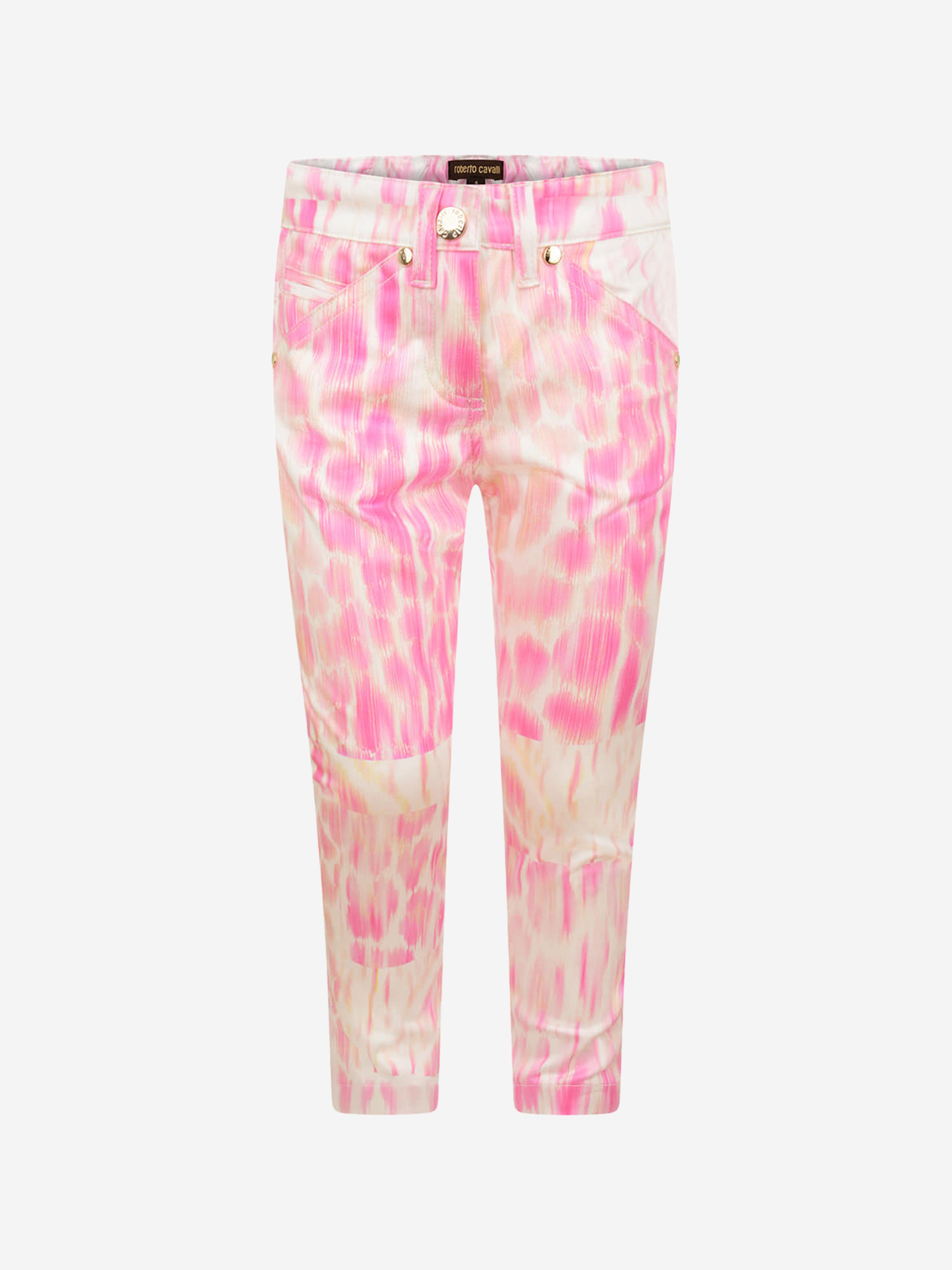 Roberto Cavalli Kids' Girls Leopard Print Trousers 6 Yrs Pink