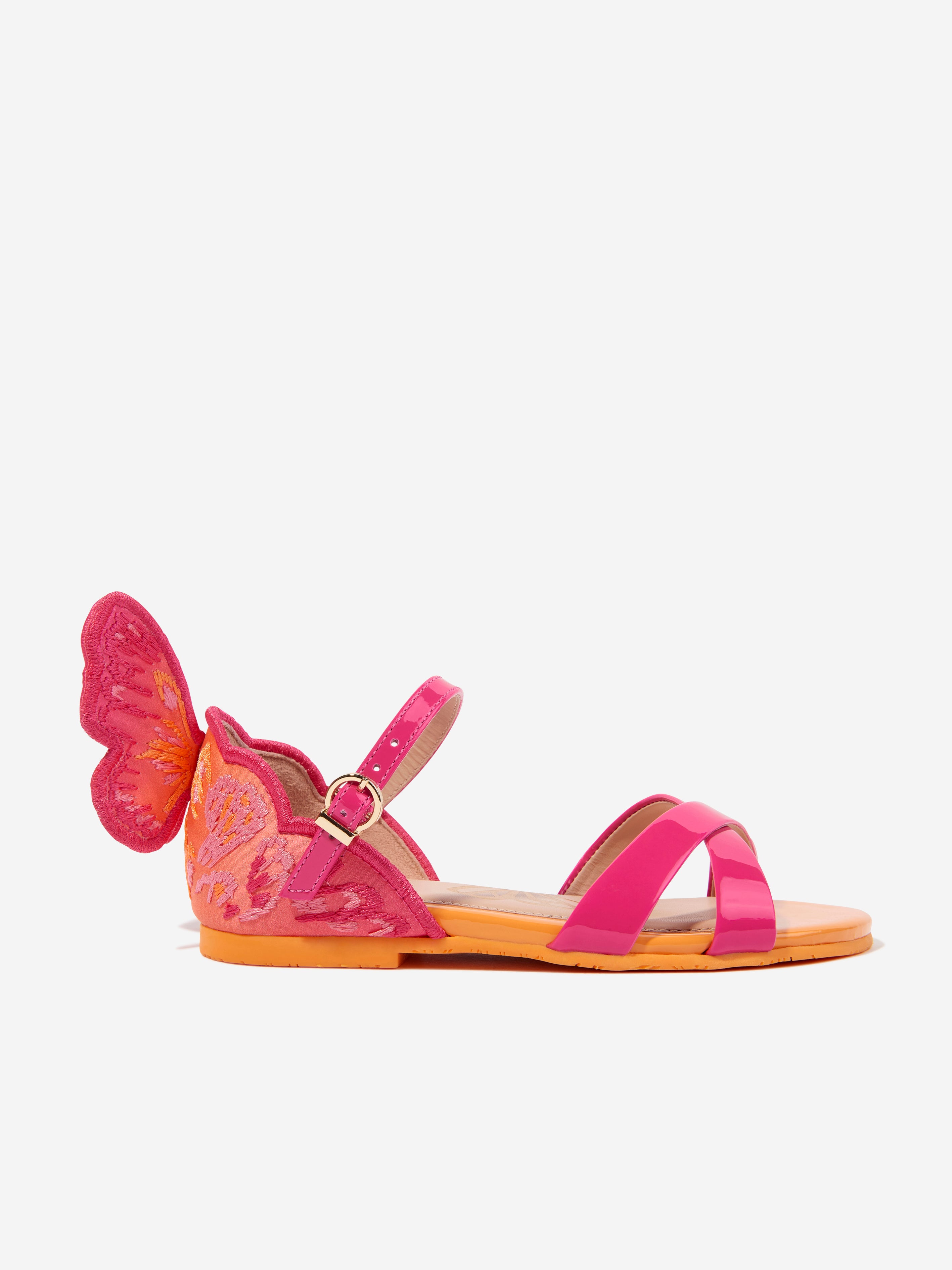 Sophia Webster Babies' Girls Leather Chiara Embroidery Sandals In Pink