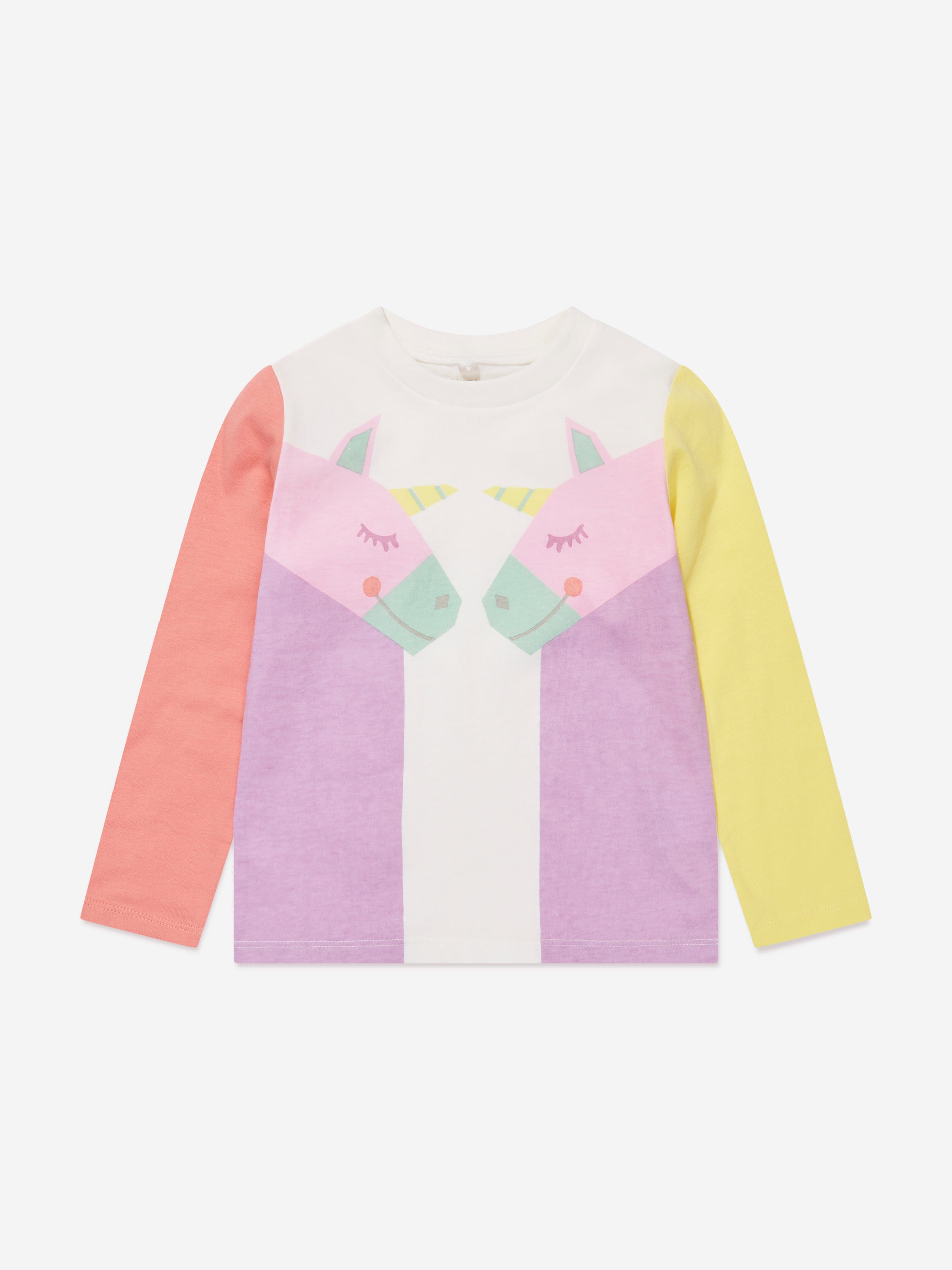 Stella Mccartney Babies' Girls Long Sleeve Unicorn T-shirt In Multi