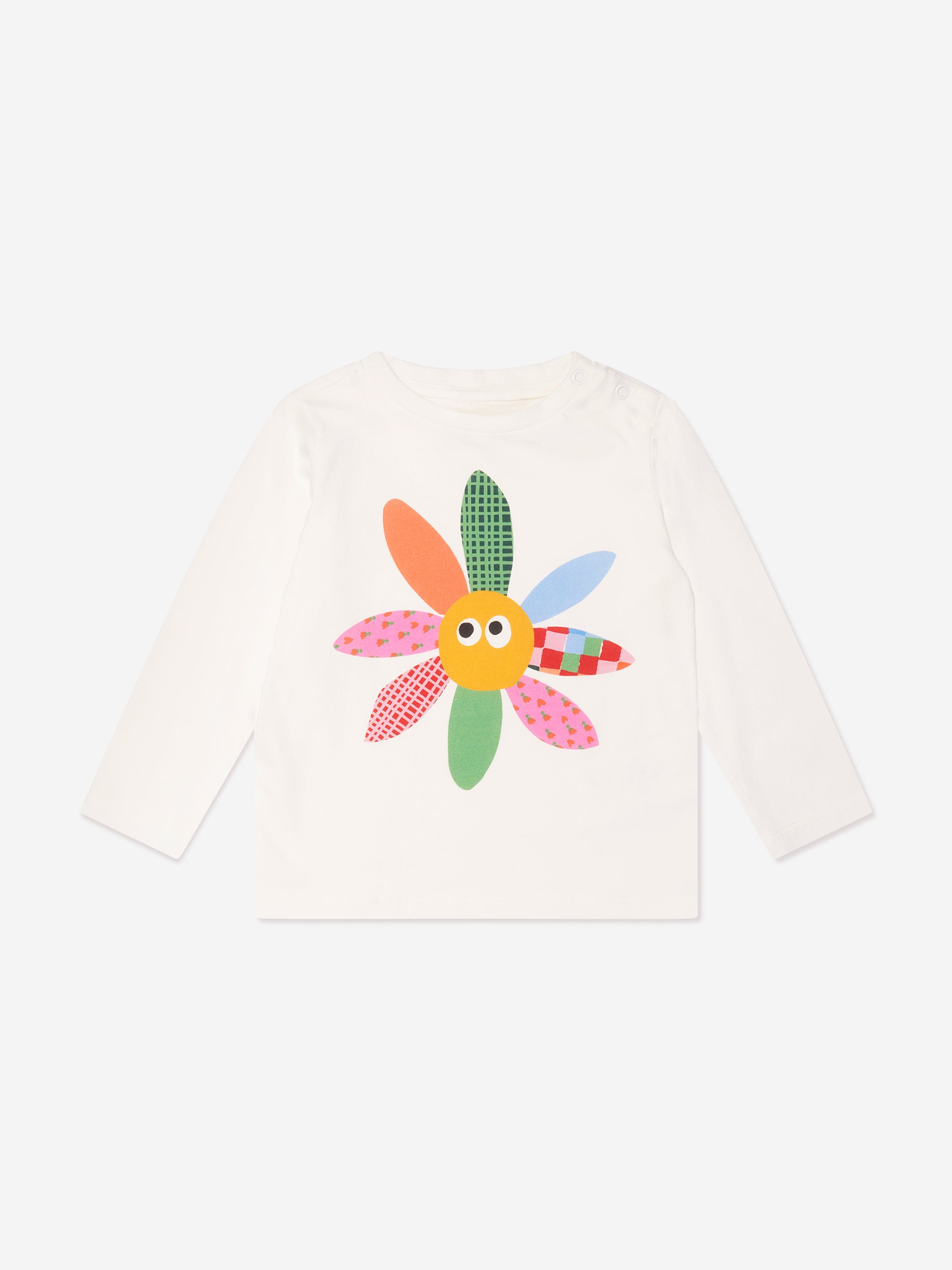 Stella Mccartney Baby Girls Long Sleeve Flower T-shirt In White