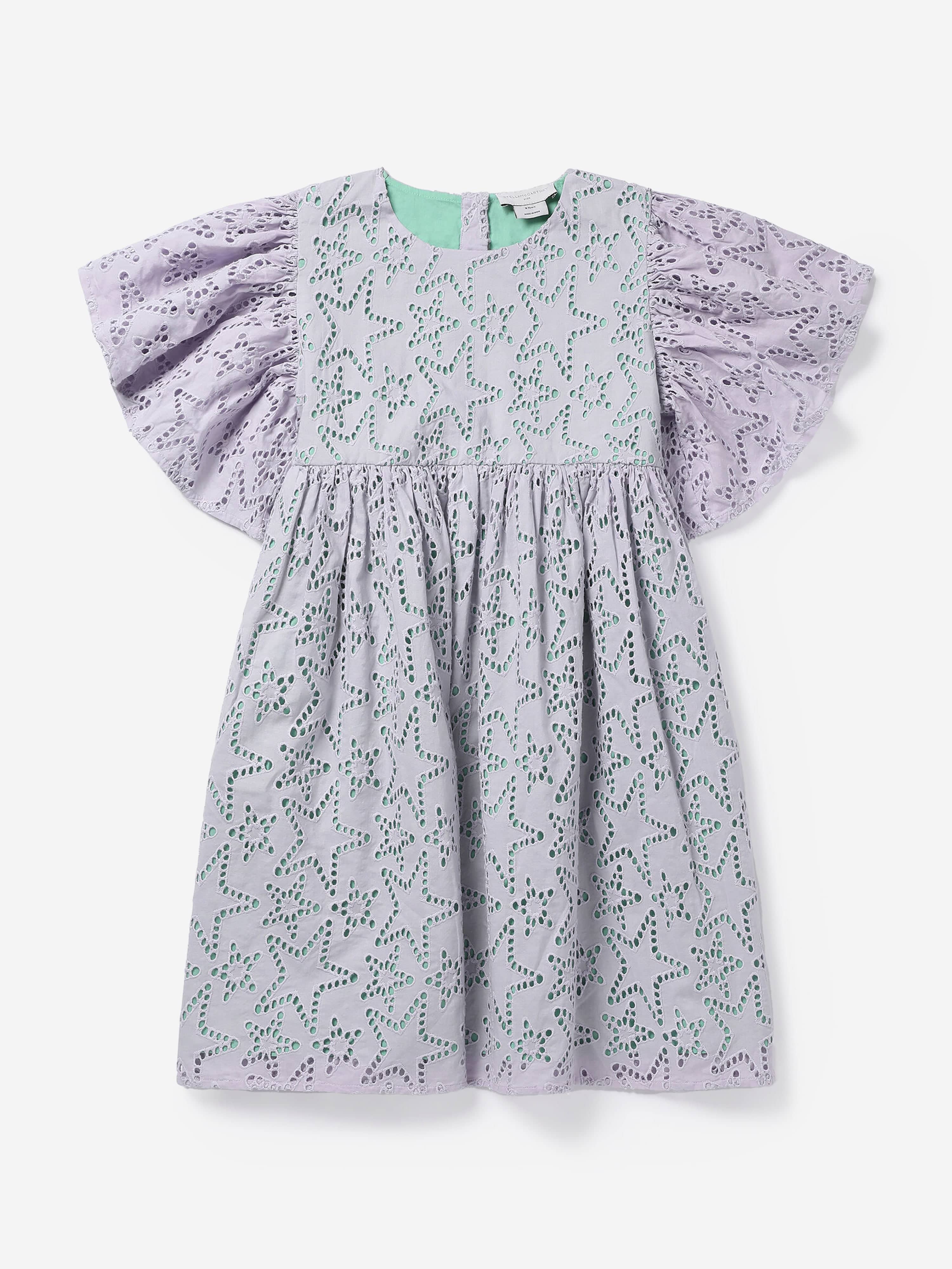 Stella Mccartney Kids' Girls Embroidered Star Dress In Purple