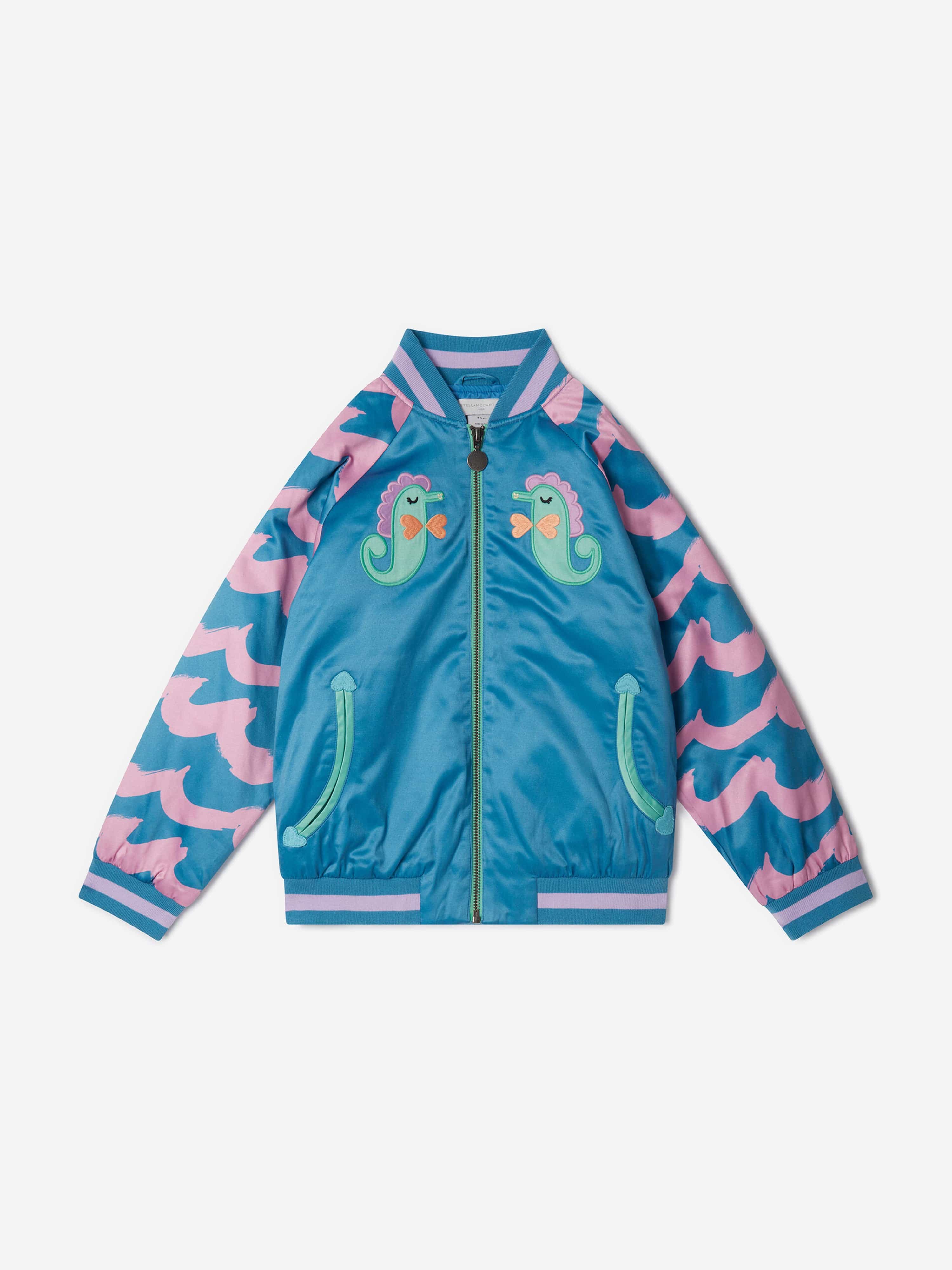 Stella Mccartney Kids' Girls Seahorses Jacket In Blue