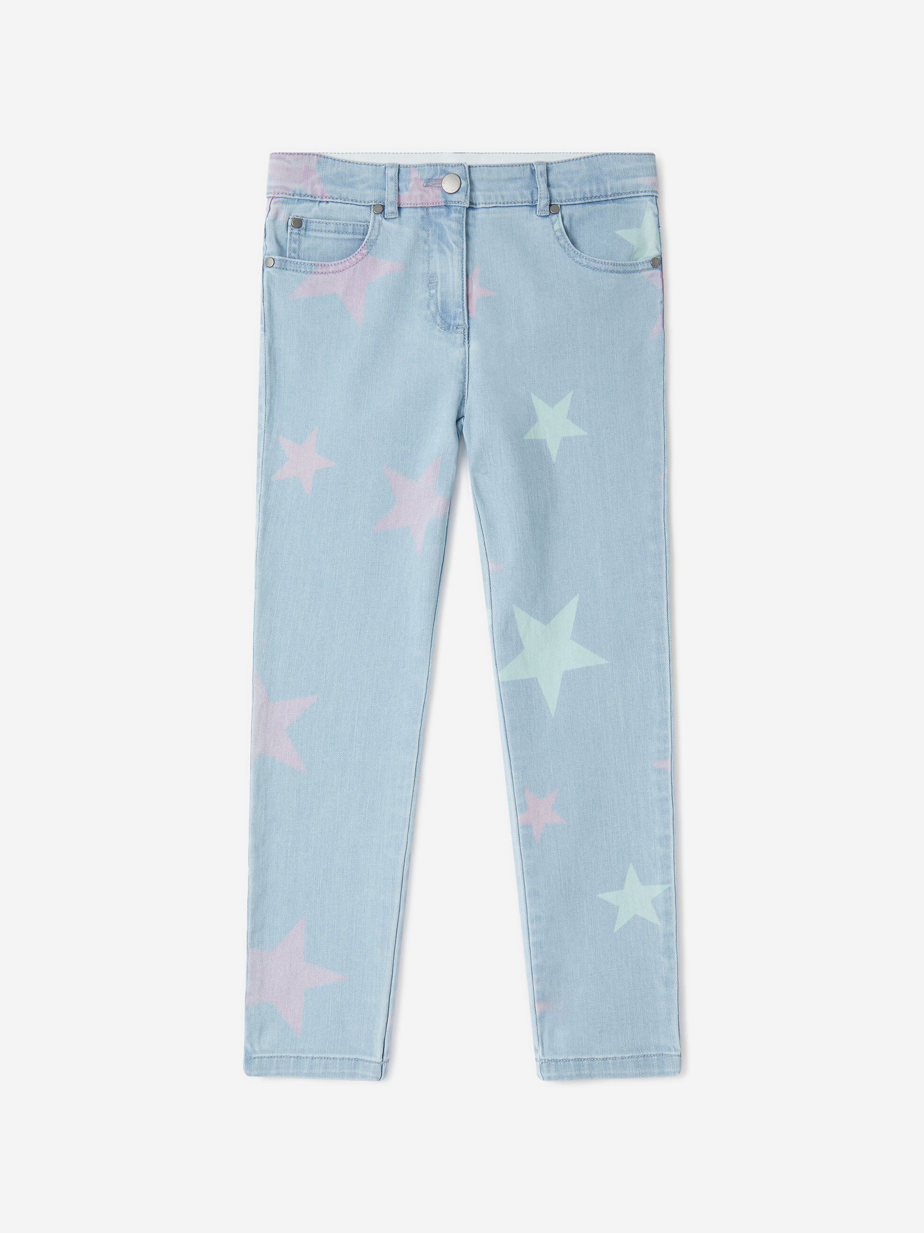 Stella Mccartney Babies' Girls Star Print Jeans In Blue