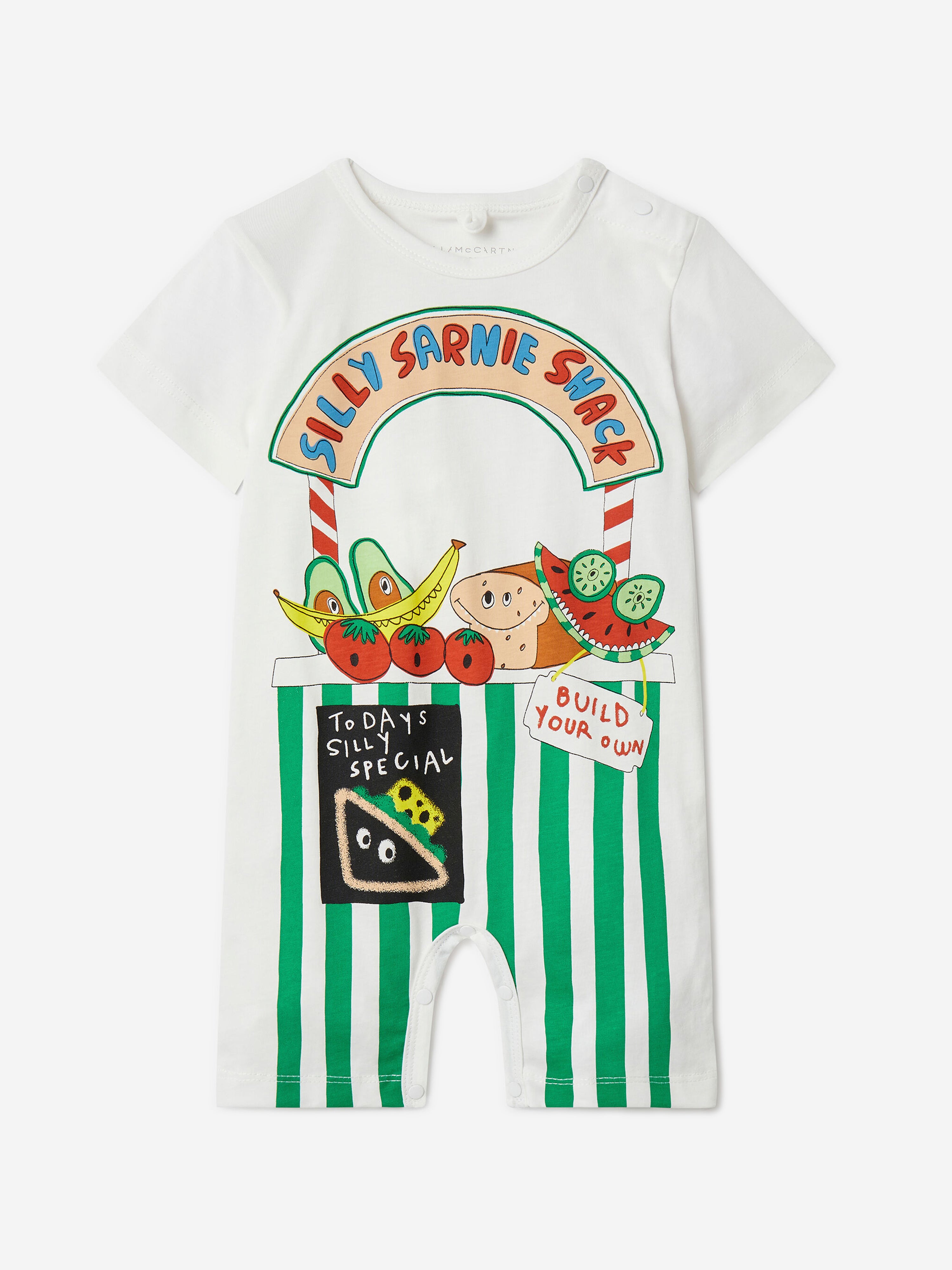 Stella Mccartney Baby Boys Silly Sandwich Romper In Ivory