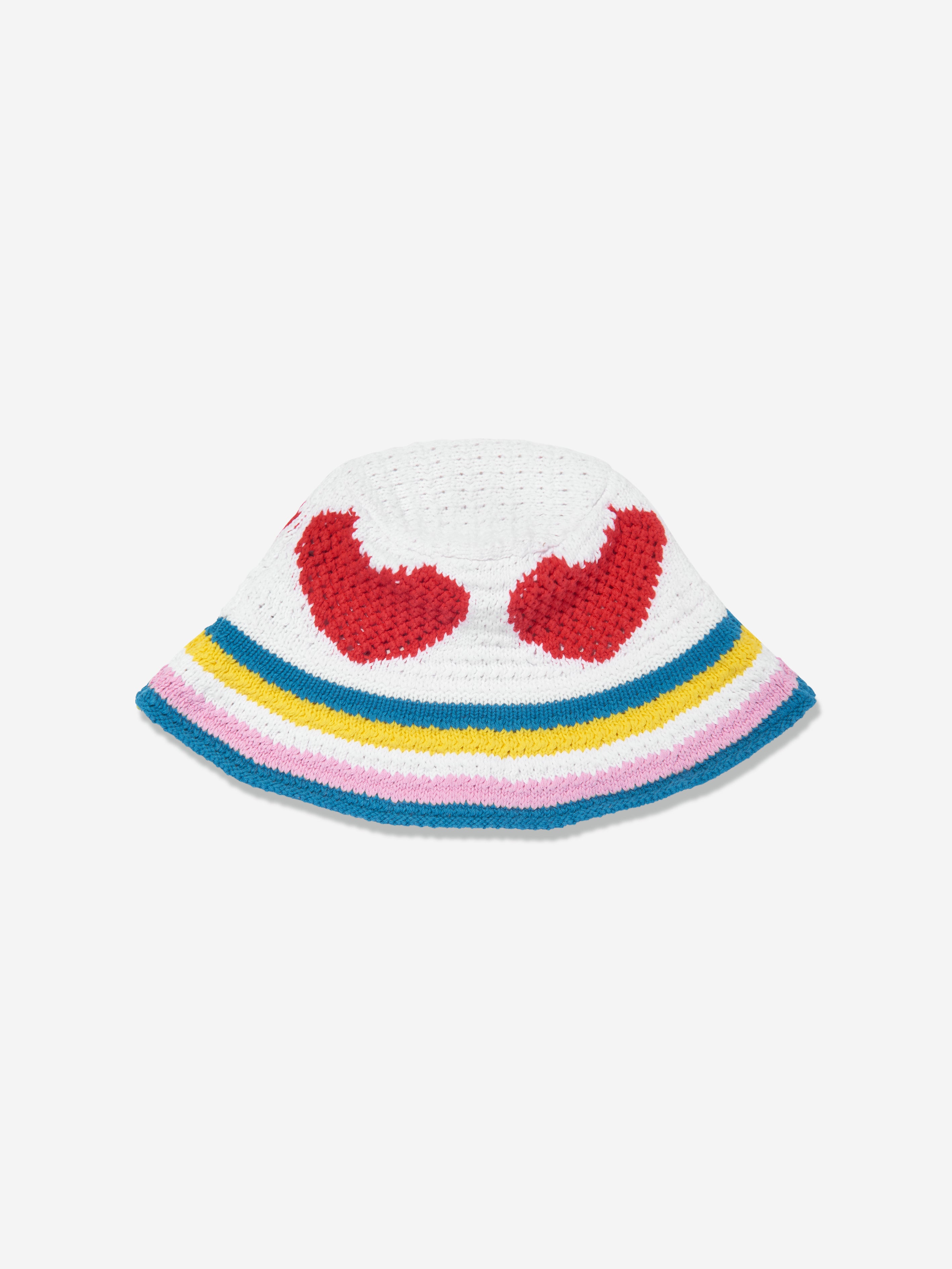 Stella Mccartney Kids' Girls Crochet Heart Sun Hat In Ivory