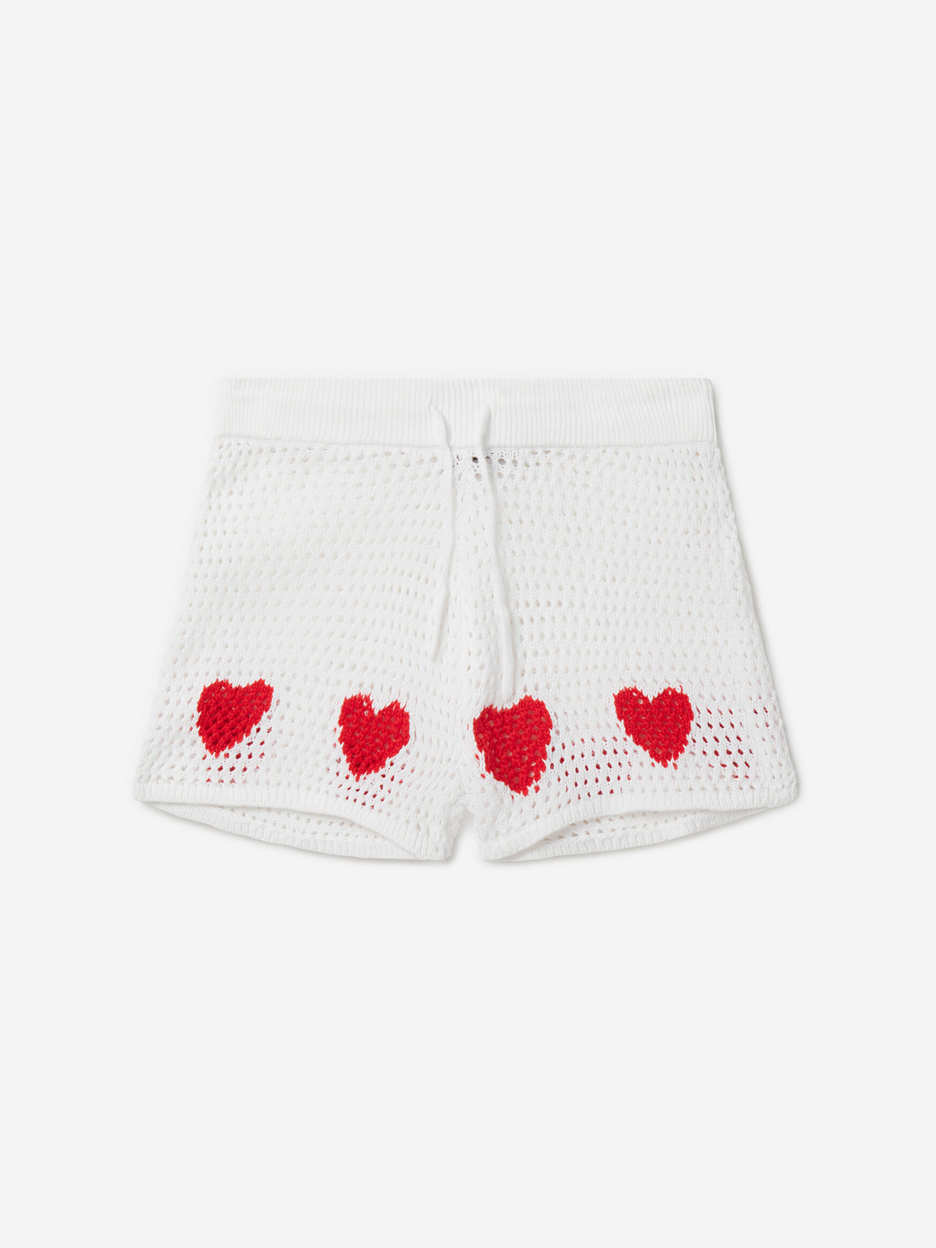 Stella Mccartney Kids' Girls Crochet Heart Shorts In Pink
